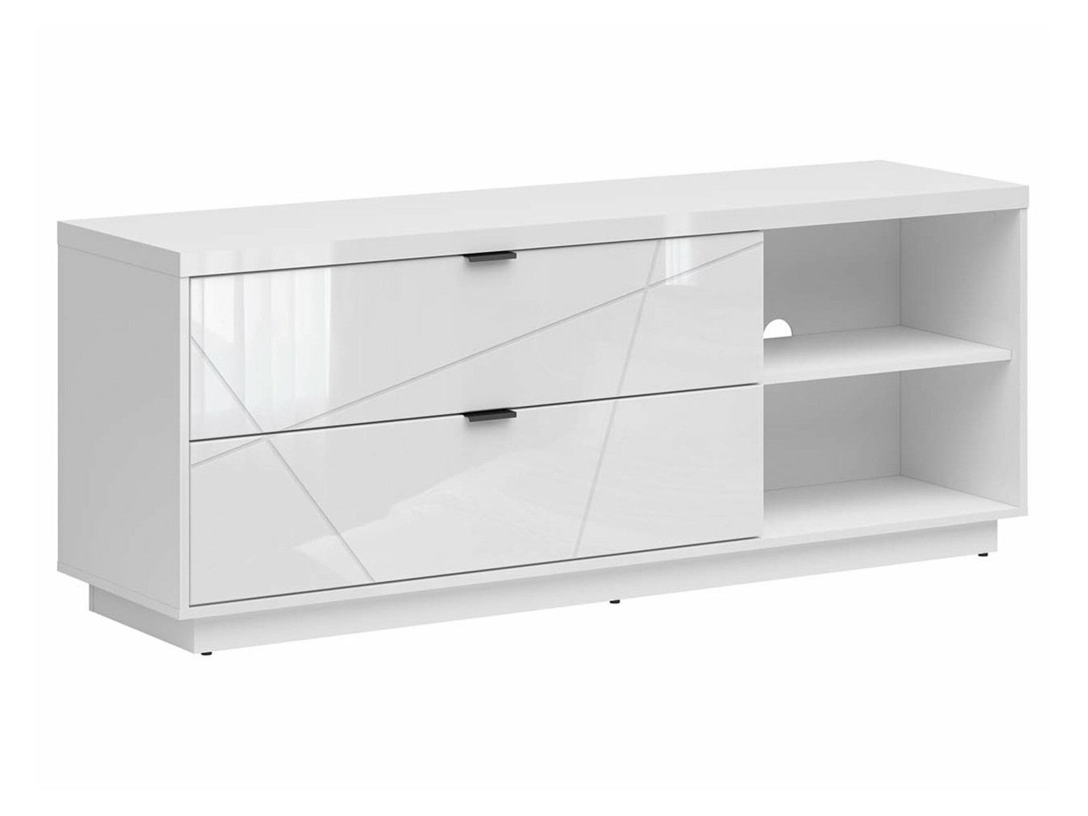 TV galds Fivale 104 (Glancēts balts + Balts)