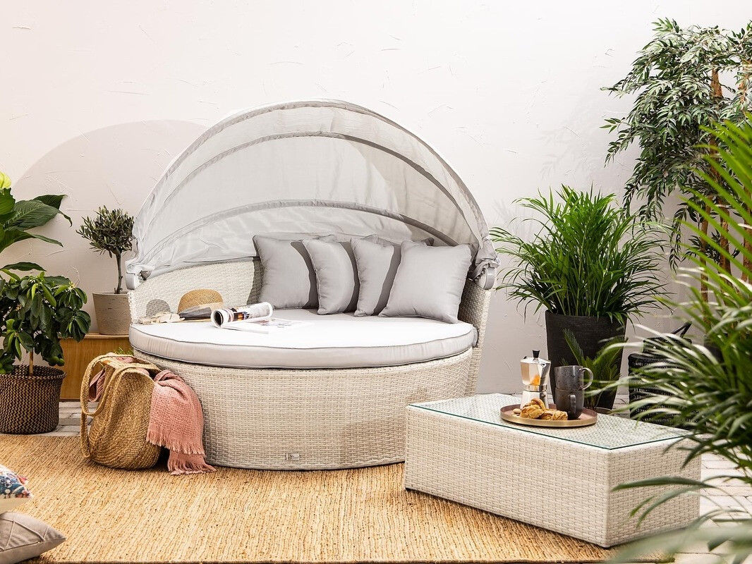 Dārza mēbeļu komplekts Comfort Garden 1436 (Pelēks + Balts)