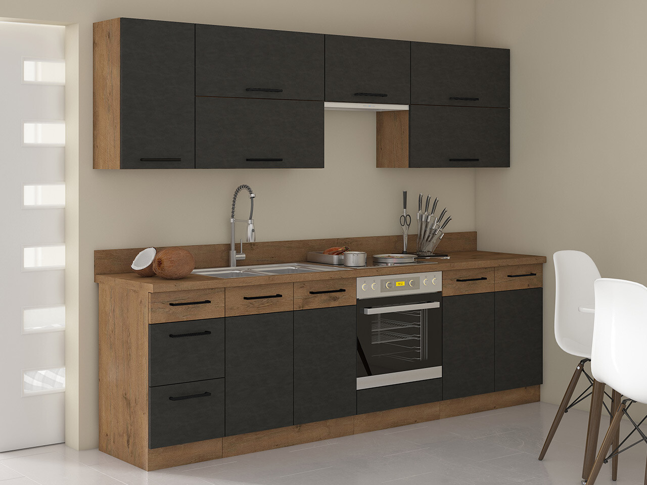 Moduļu virtuves komplekts Wood Grey 135