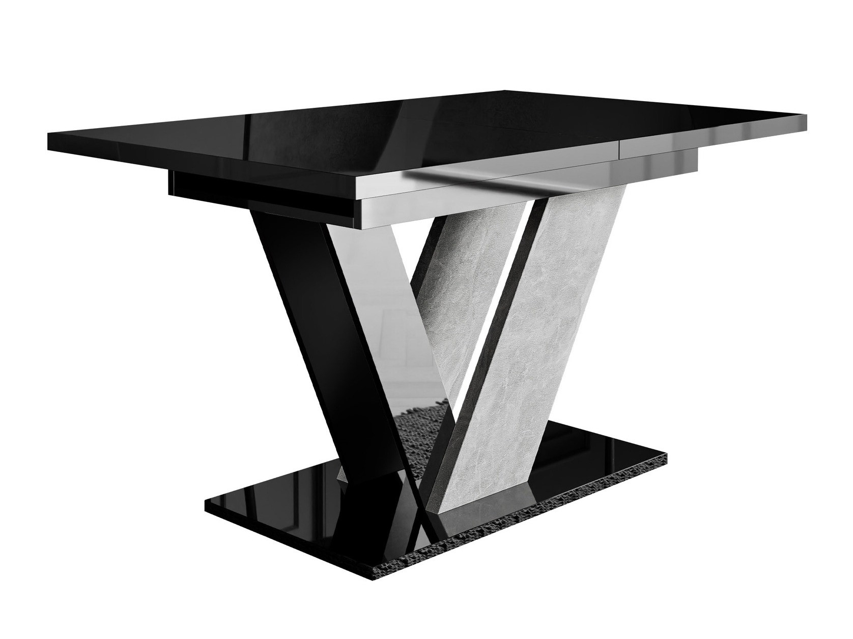 Galds Violium (Glancēts melns + Betons)