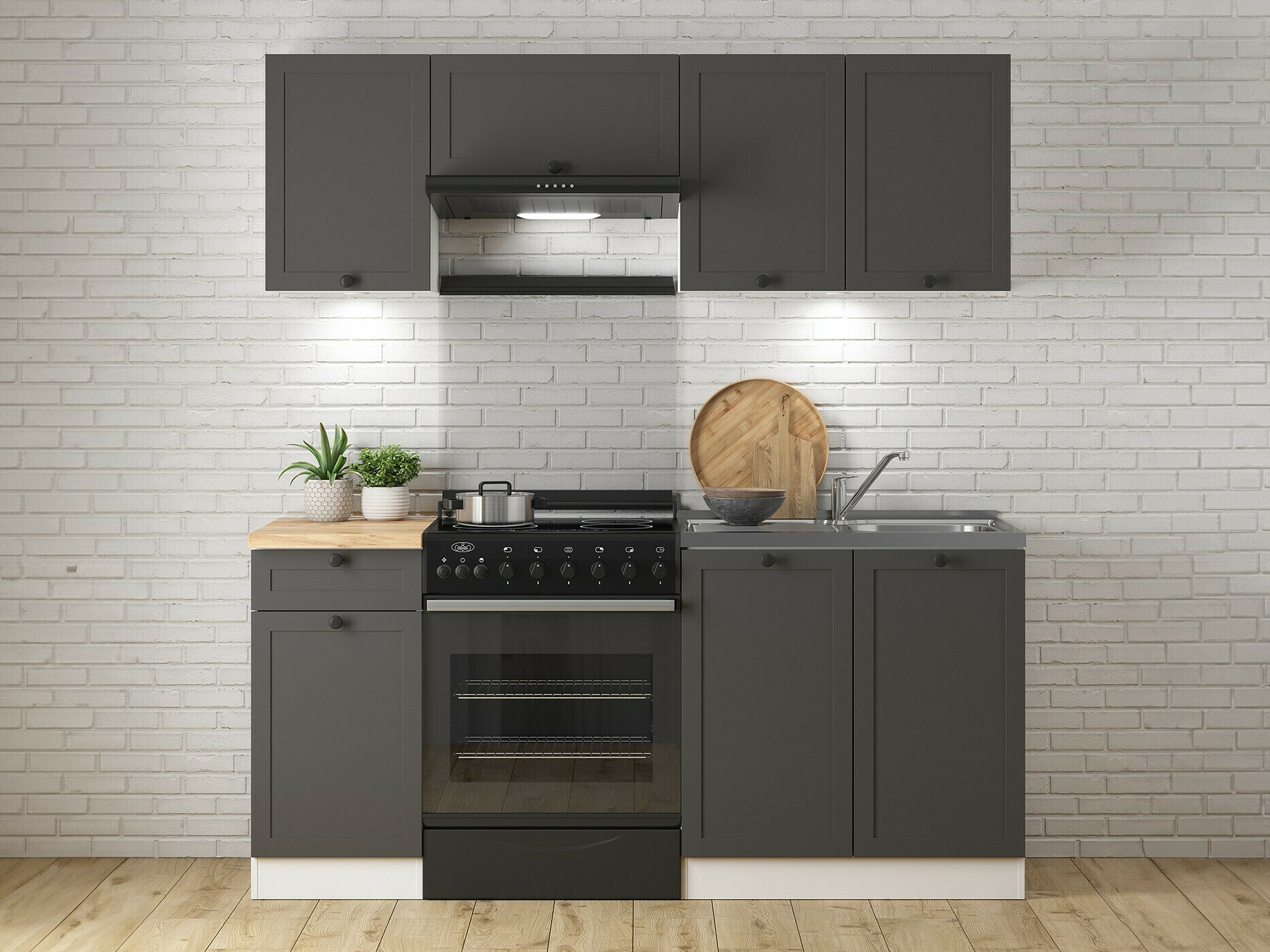 Moduļu skapis izlietnei ar durvīm Classic Grey 115