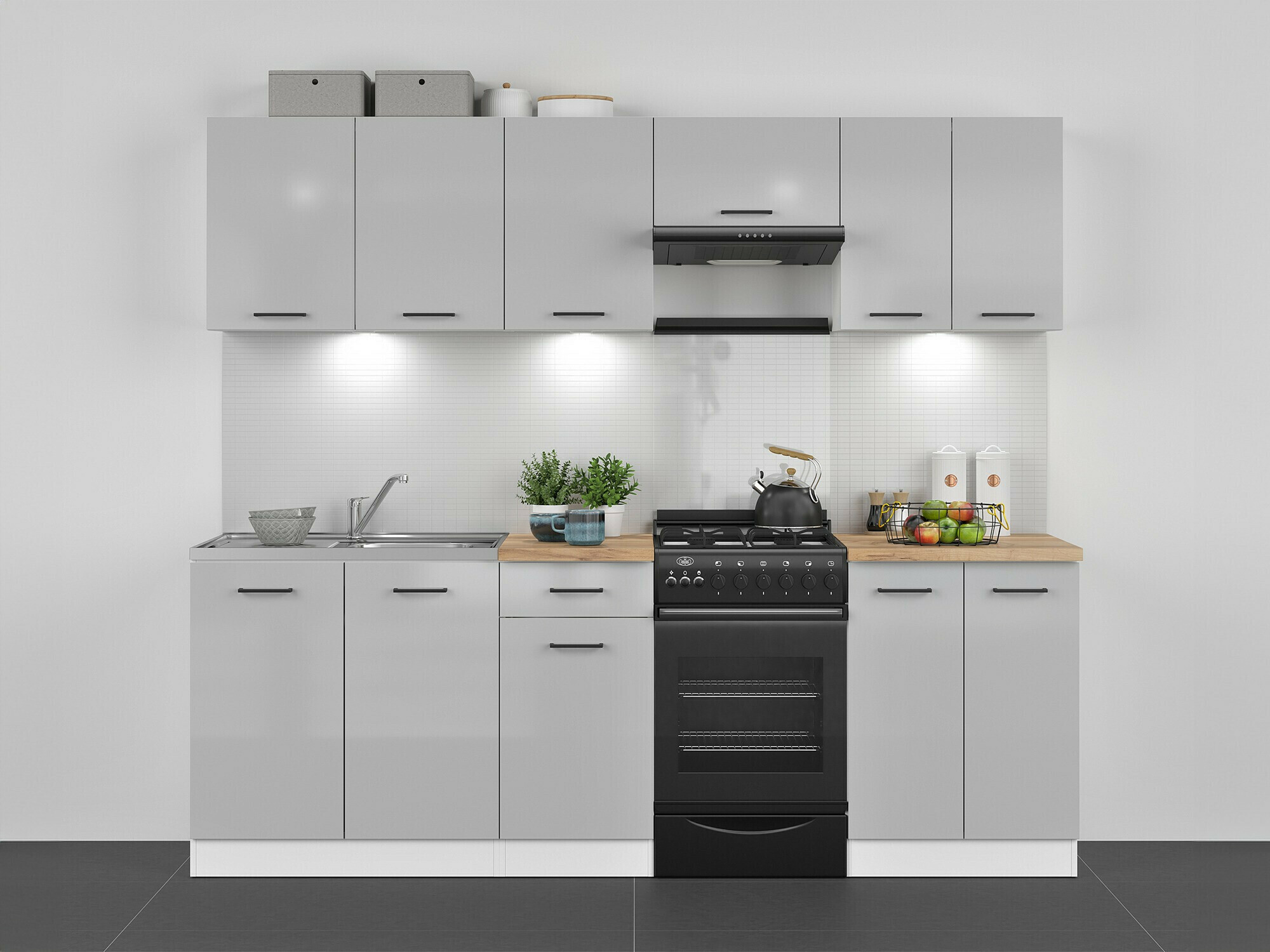 Moduļu piekarams skapis Line Grey 110