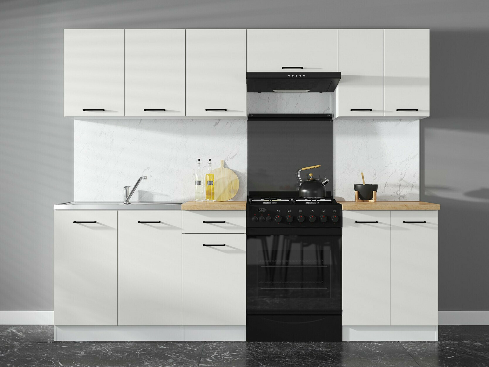Moduļu skapis ar durvīm Line White 108