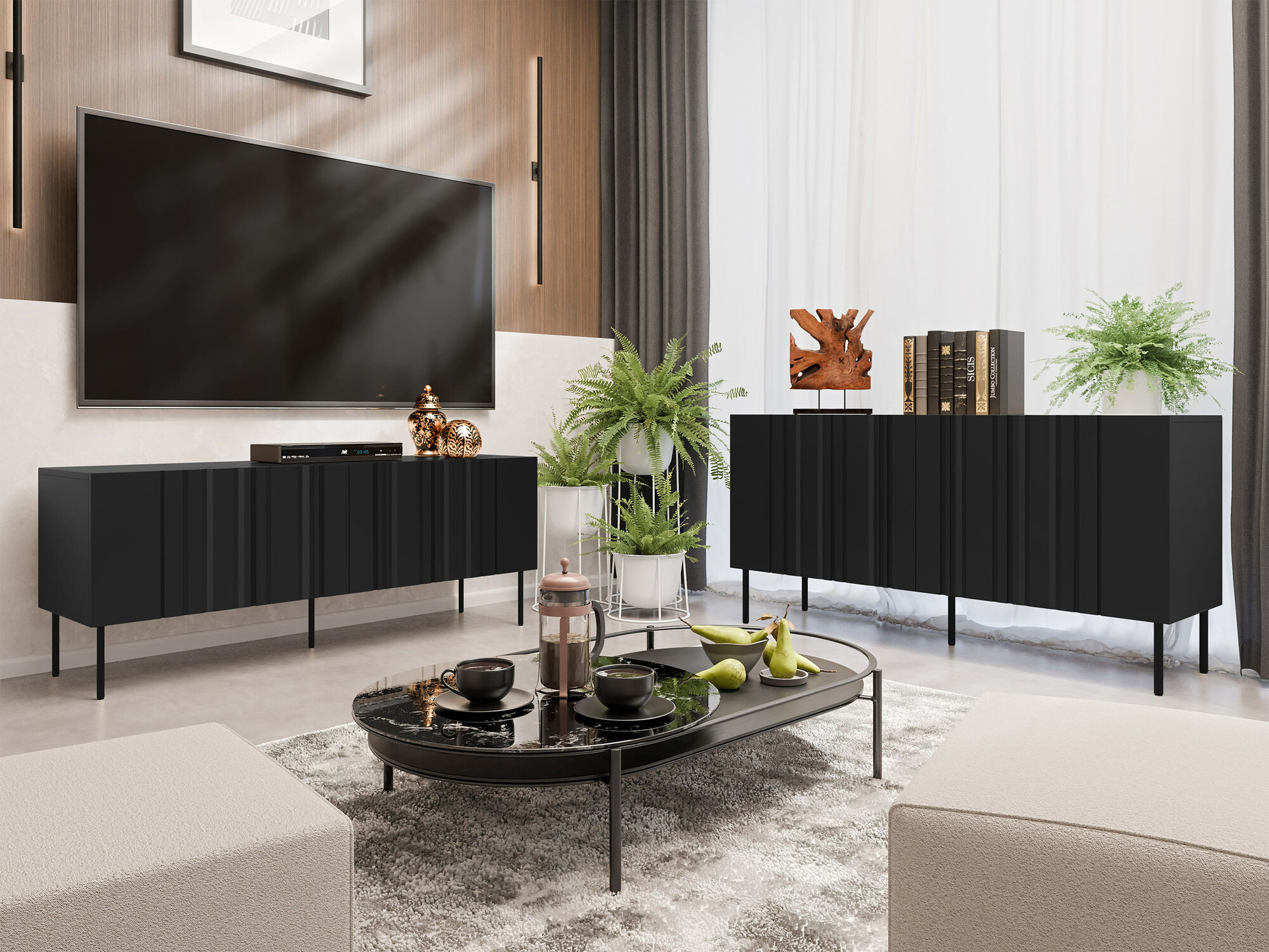 TV galds Evavese 102 (Melns)
