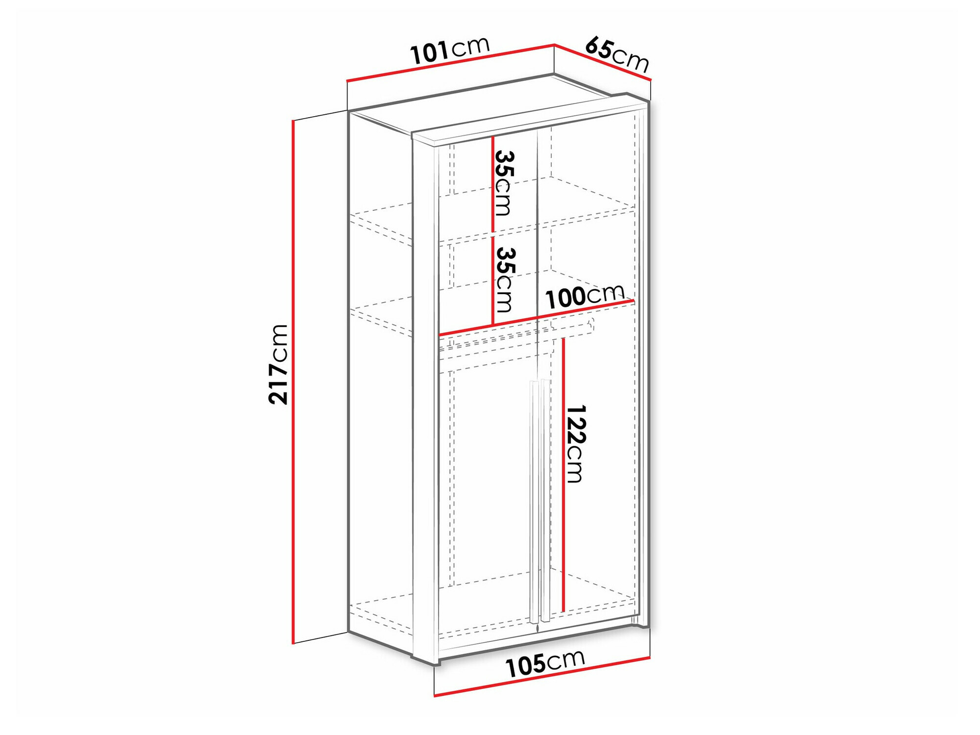 Skapis Calcalo 100 (Balts)