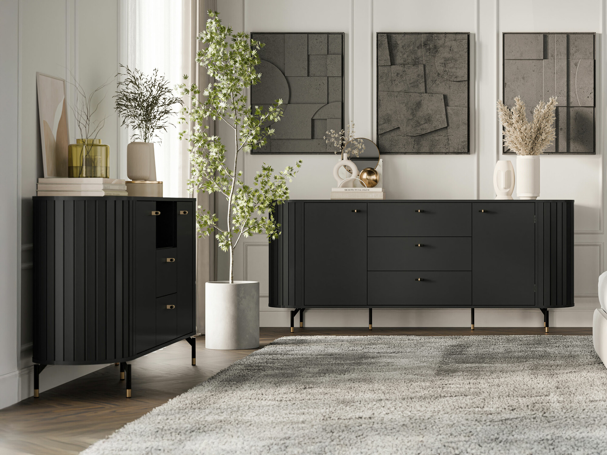 Viesistabas komplekts Novmono 110 (Melns)