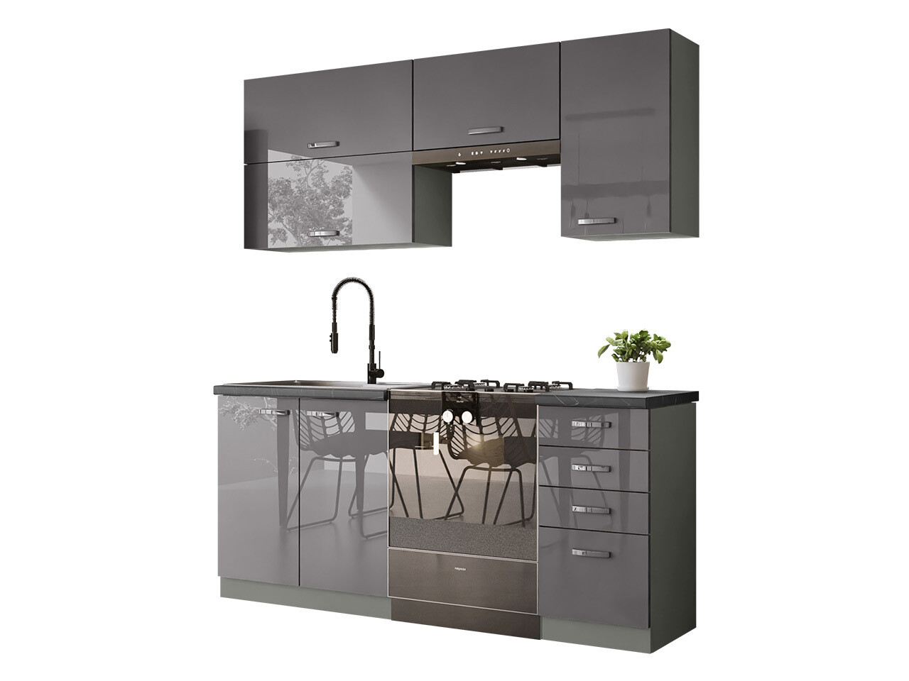 Moduļu virtuves komplekts Multi Grey 125