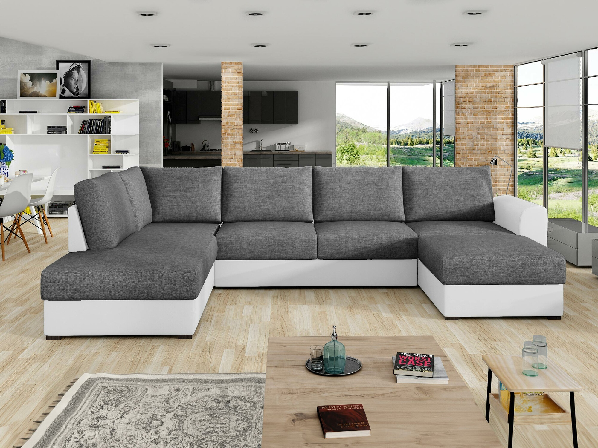Stūra dīvāns Comfivo Flumen (Soft 017 + Lux 06)