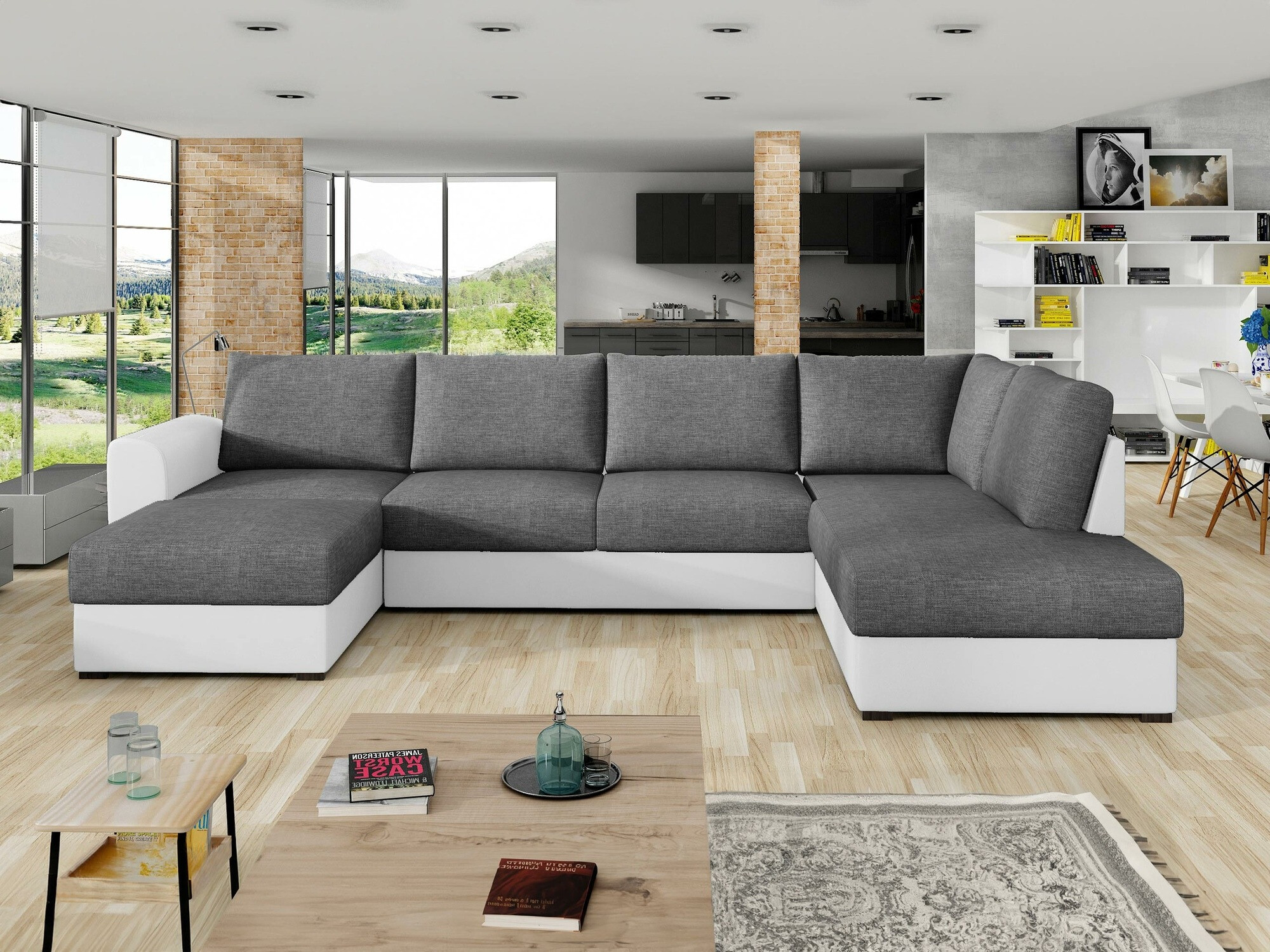 Stūra dīvāns Comfivo Flumen (Soft 017 + Lux 06)