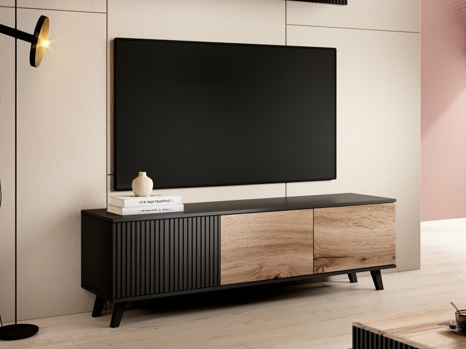 TV galds Luelia 116 (Melns + Votan ozols)
