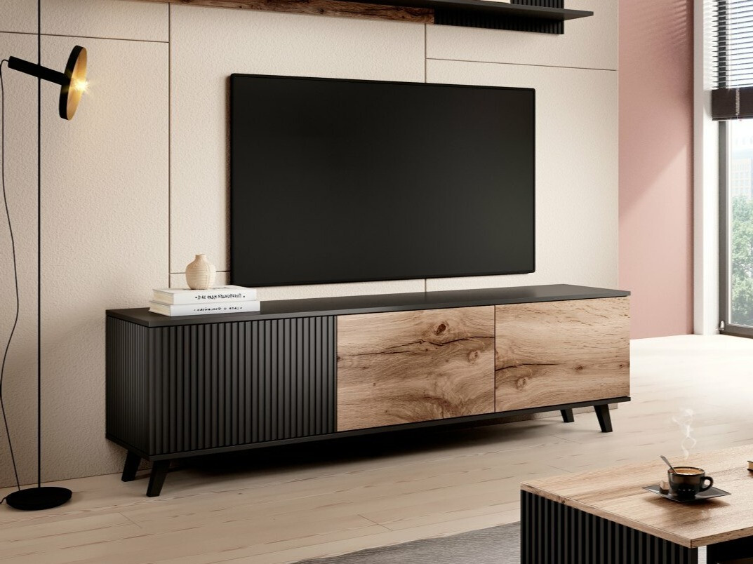 TV galds Luelia 115 (Melns + Votan ozols)
