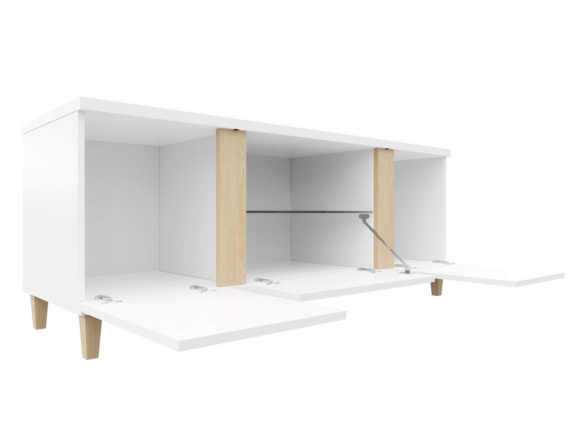 TV galds Florem (Balts + Glancēts balts)