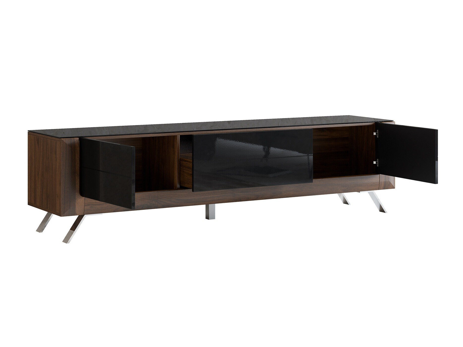 TV galds Sovera 104 (Rieksts + Glancēts melns)