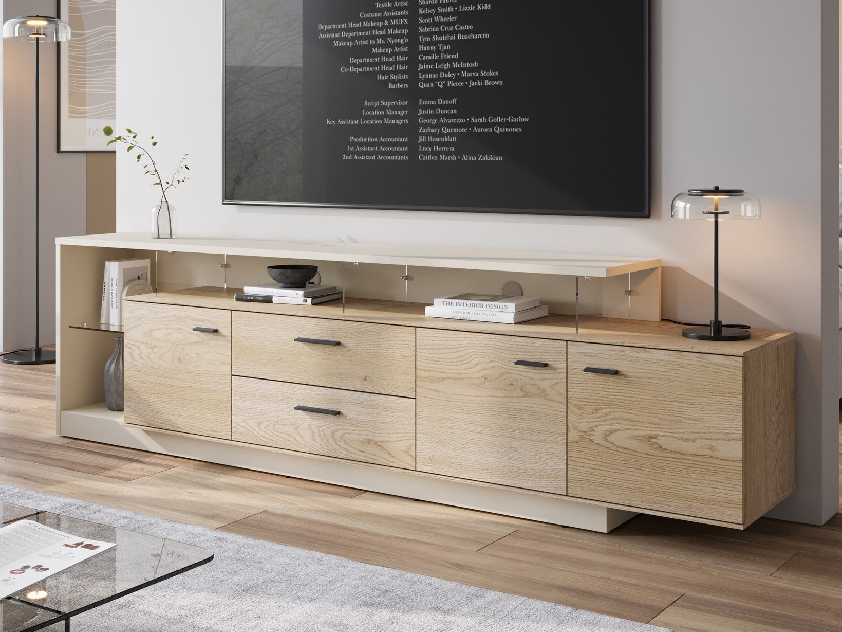 TV galds Avicoro 107 (Kašmirs + Sonomas ozols)