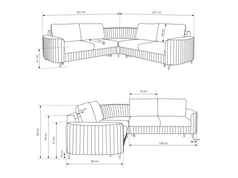 Stūra dīvāns Kingston 157 (Castel 15)
