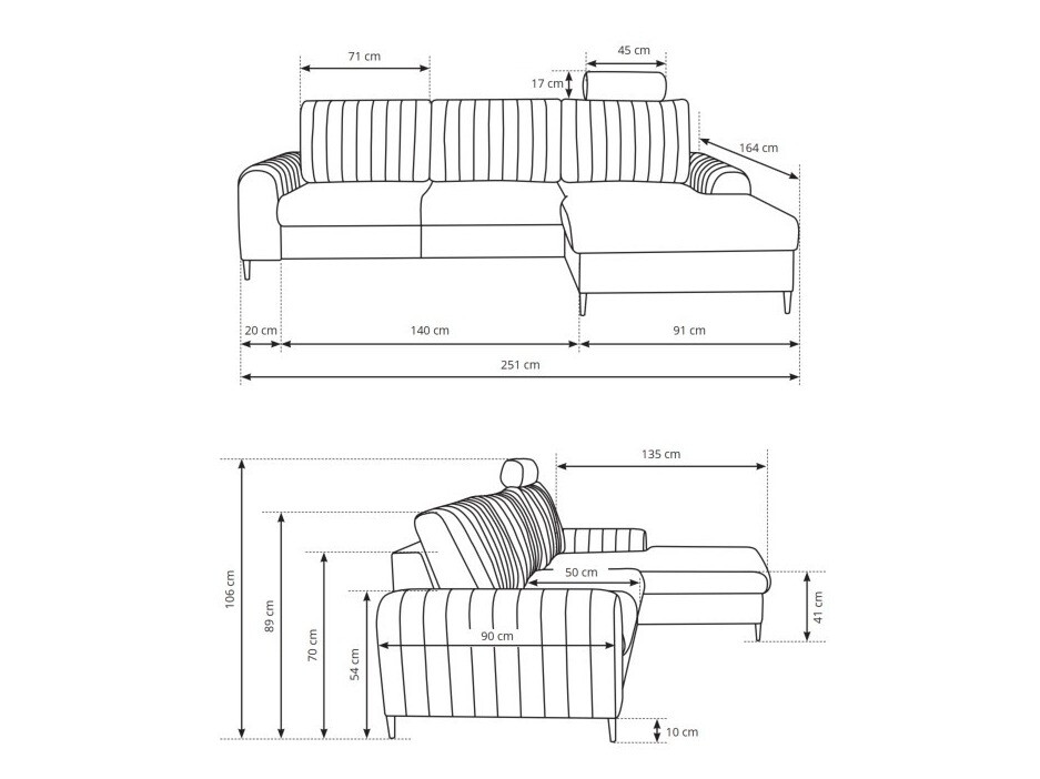 Stūra dīvāns Kingston 163 (Loft 2)