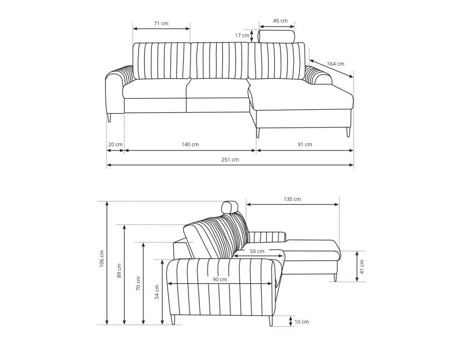 Stūra dīvāns Kingston 163 (Loft 2)