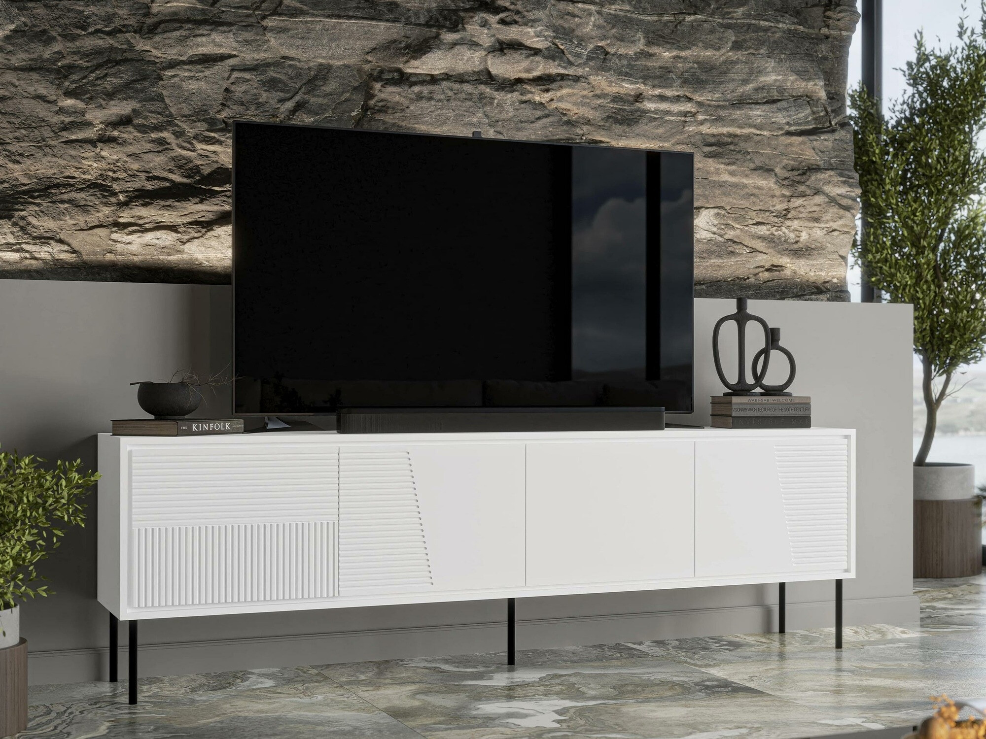 TV galds Charlotte 209 (Balts)