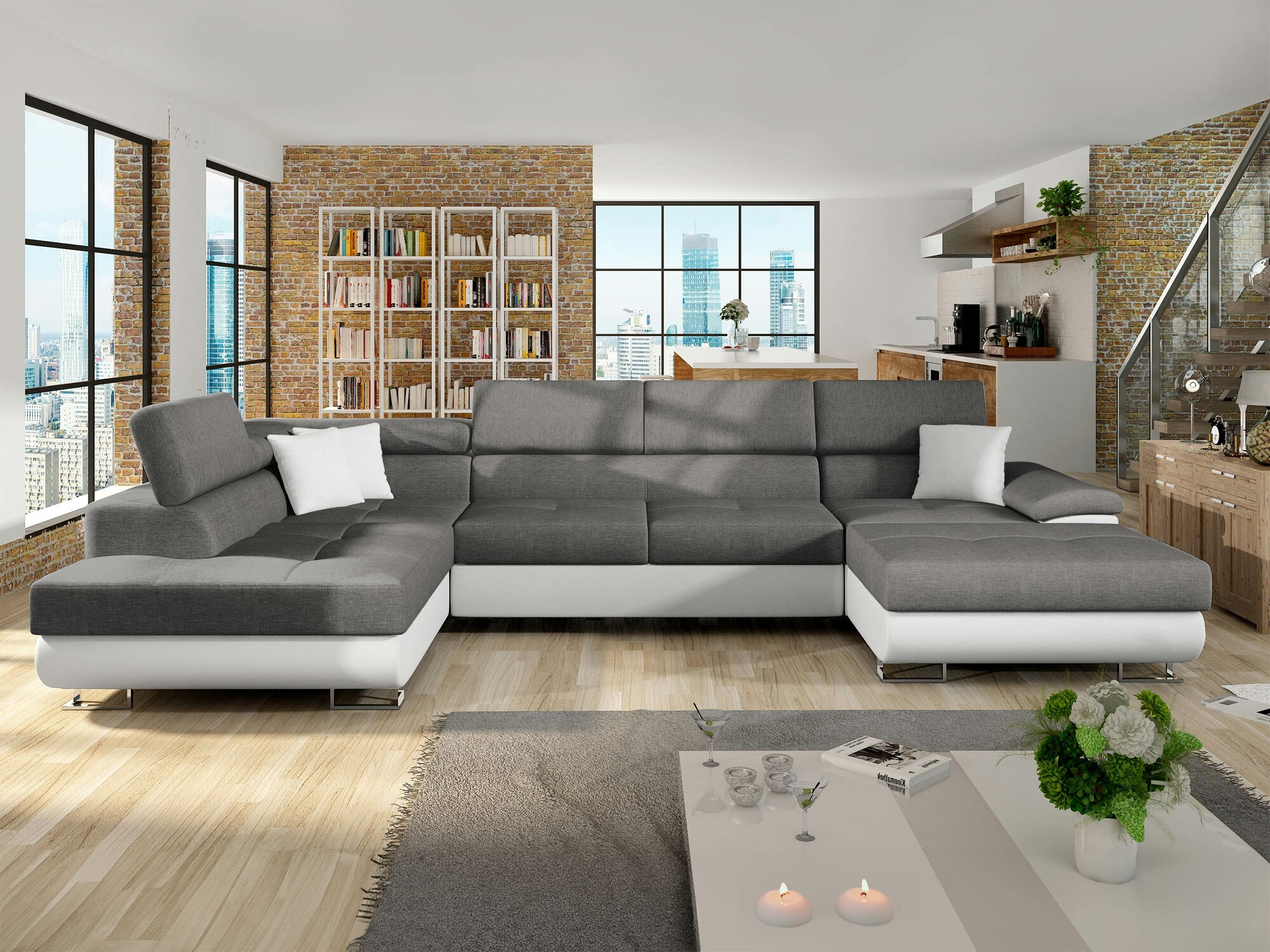 Stūra dīvāns Comfivo Ruta IV (Soft 017 + Lux 05)