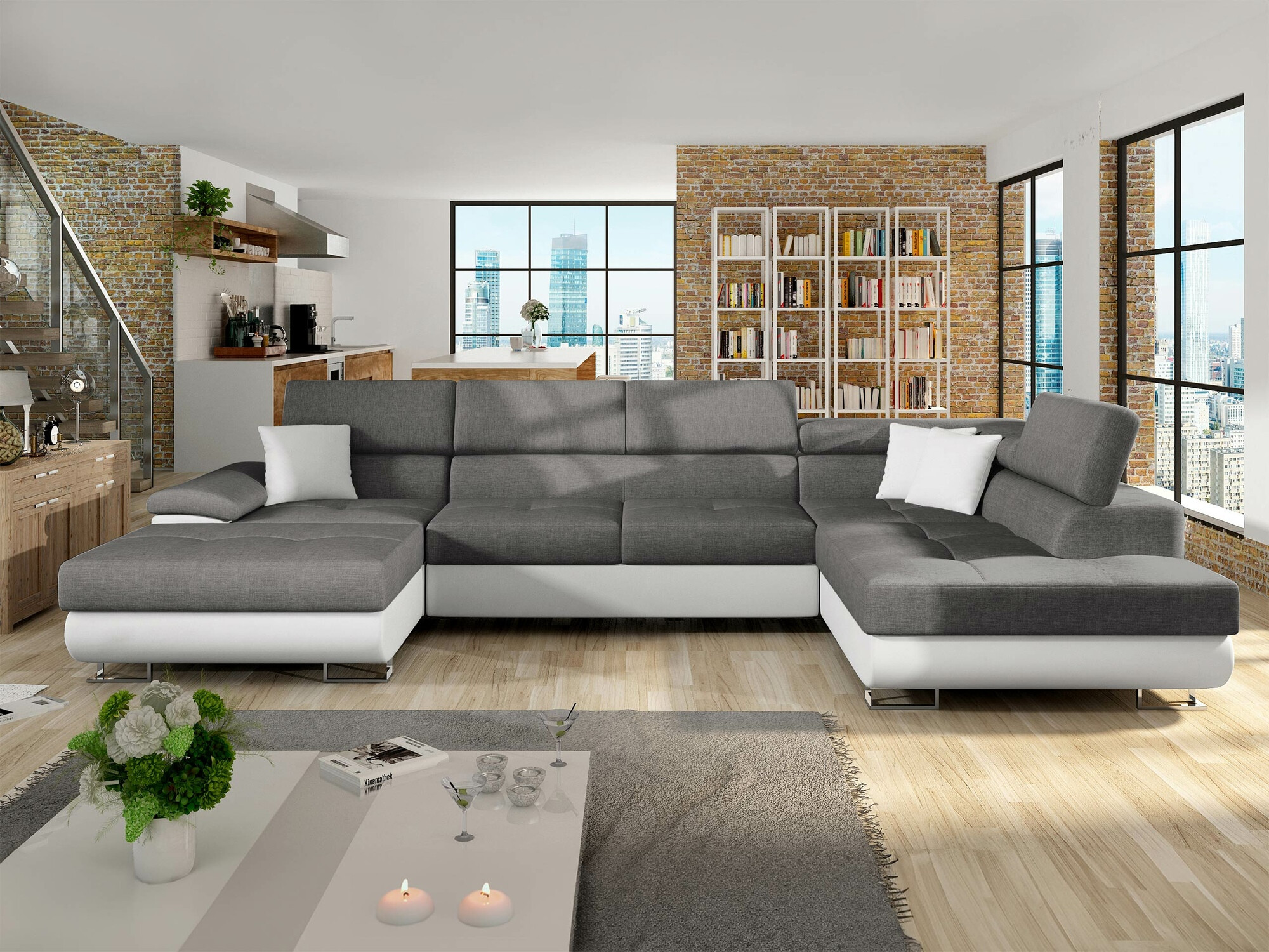 Stūra dīvāns Comfivo Ruta IV (Soft 017 + Lux 05)