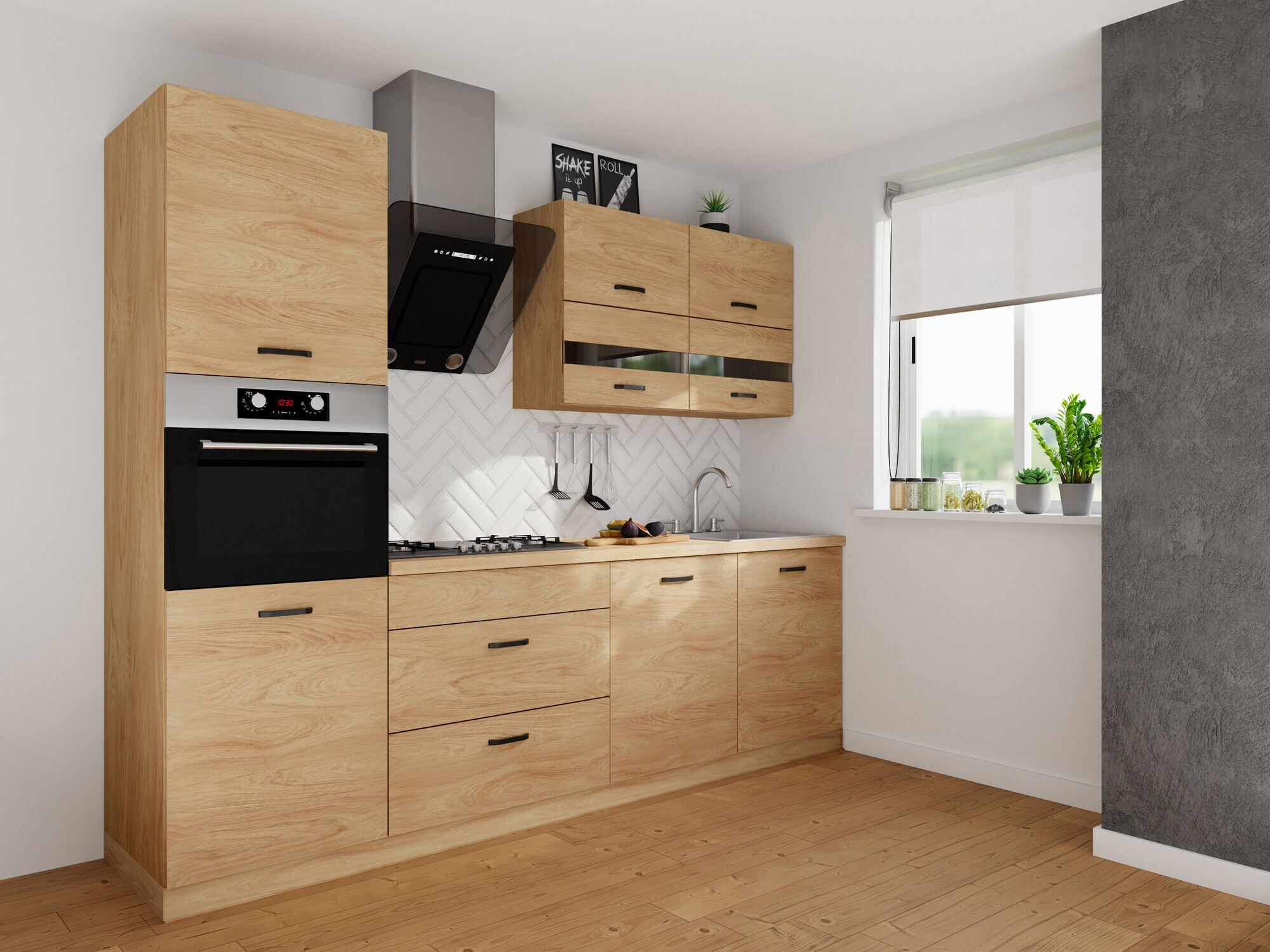 Moduļu virtuves komplekts Amper Oak 168