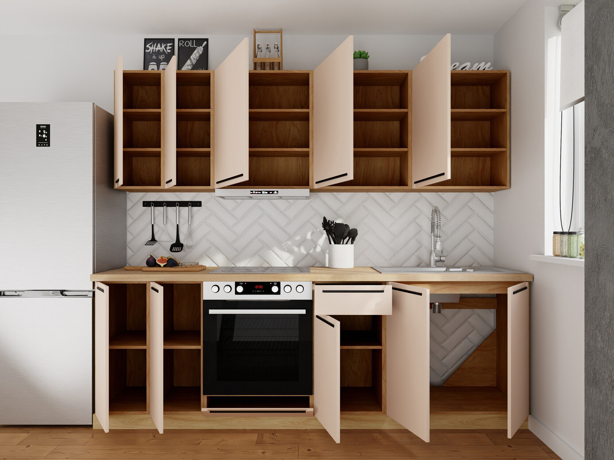 Moduļu virtuves komplekts Riso Beige 170