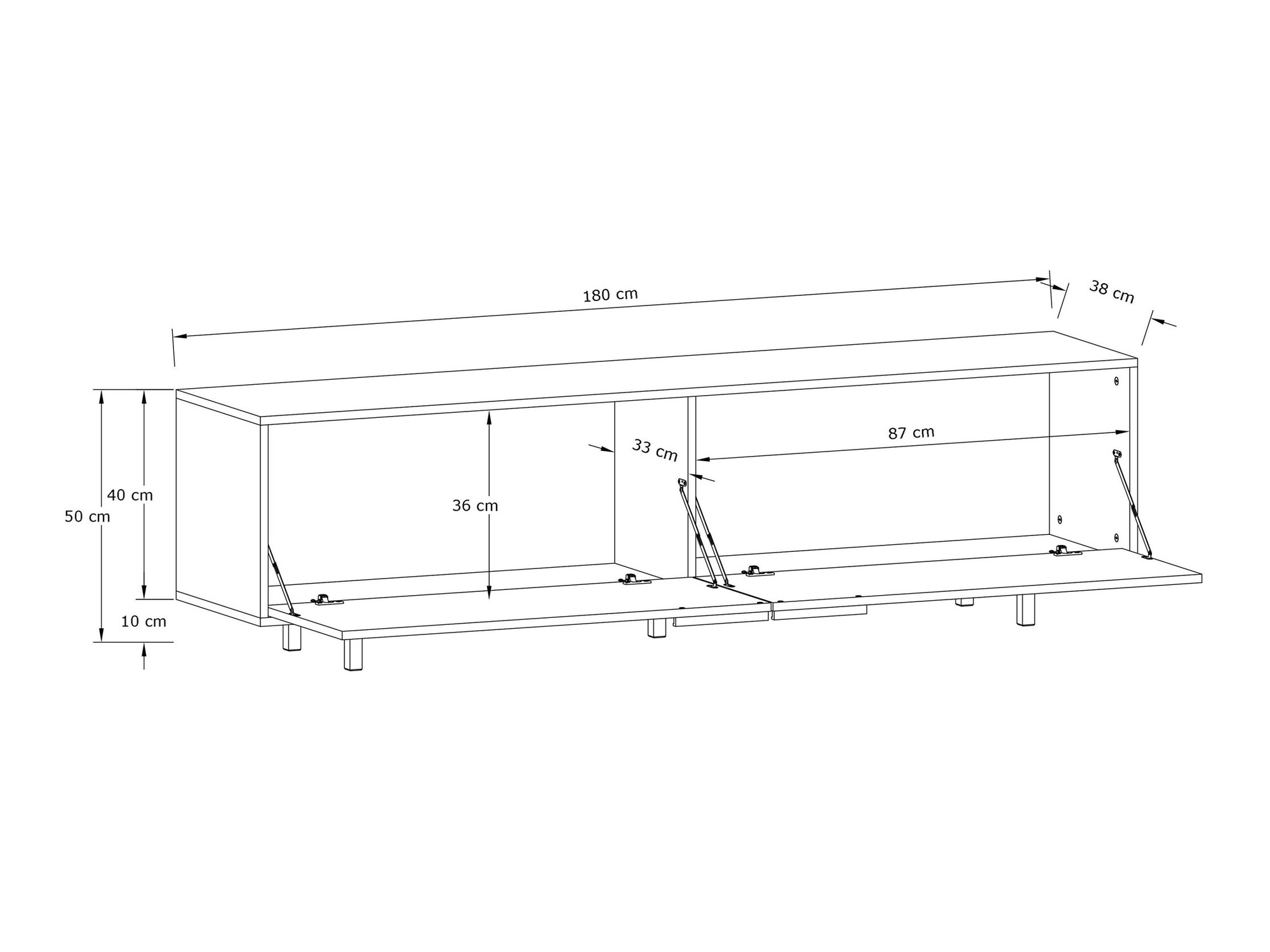TV galds Denton 1441 (Balts)