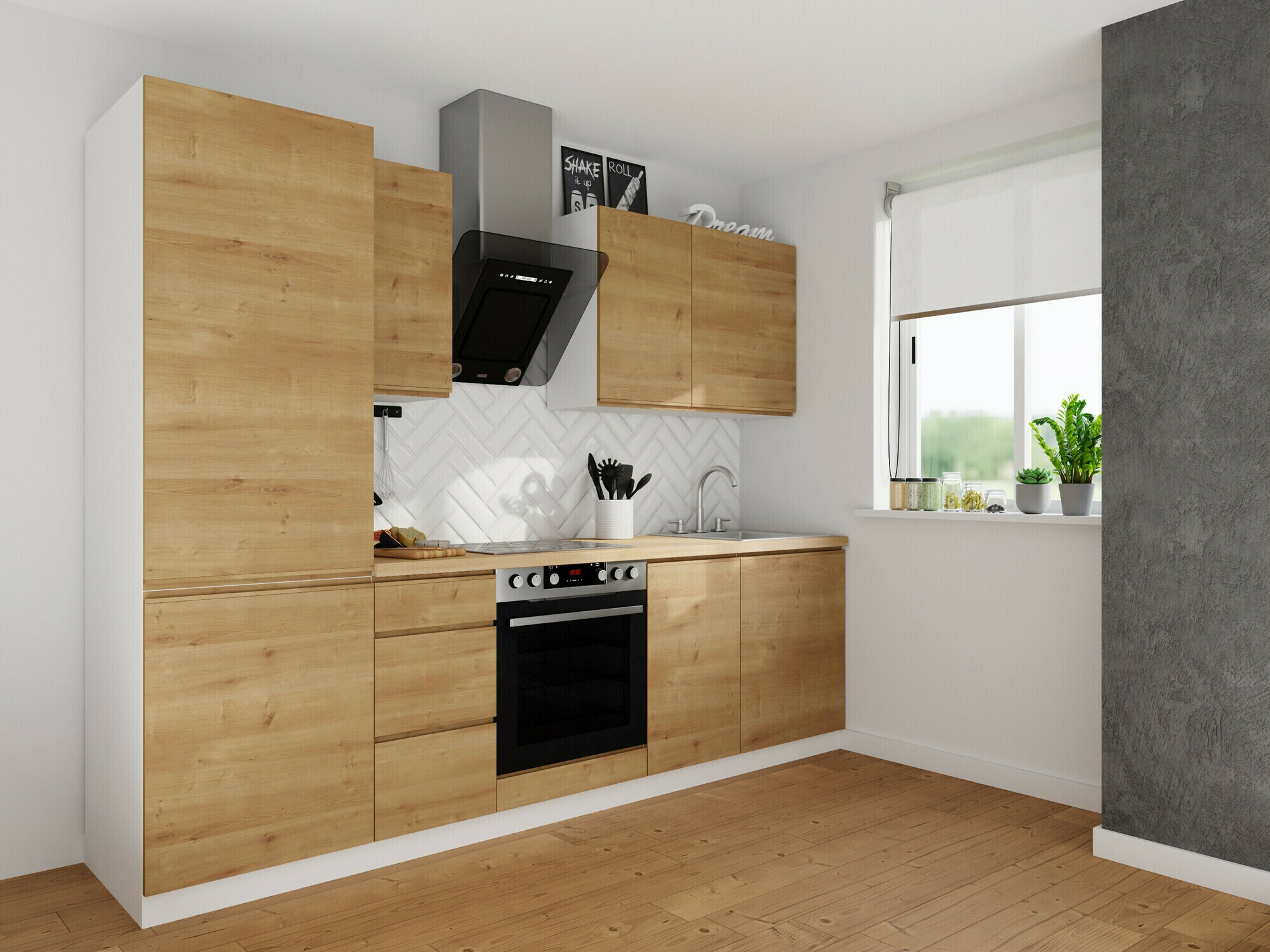 Moduļu skapis ar durvīm Soli Oak 114