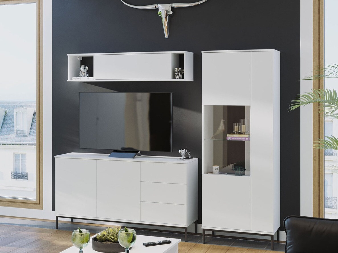 Viesistabas komplekts Lomsore 110 (Balts)