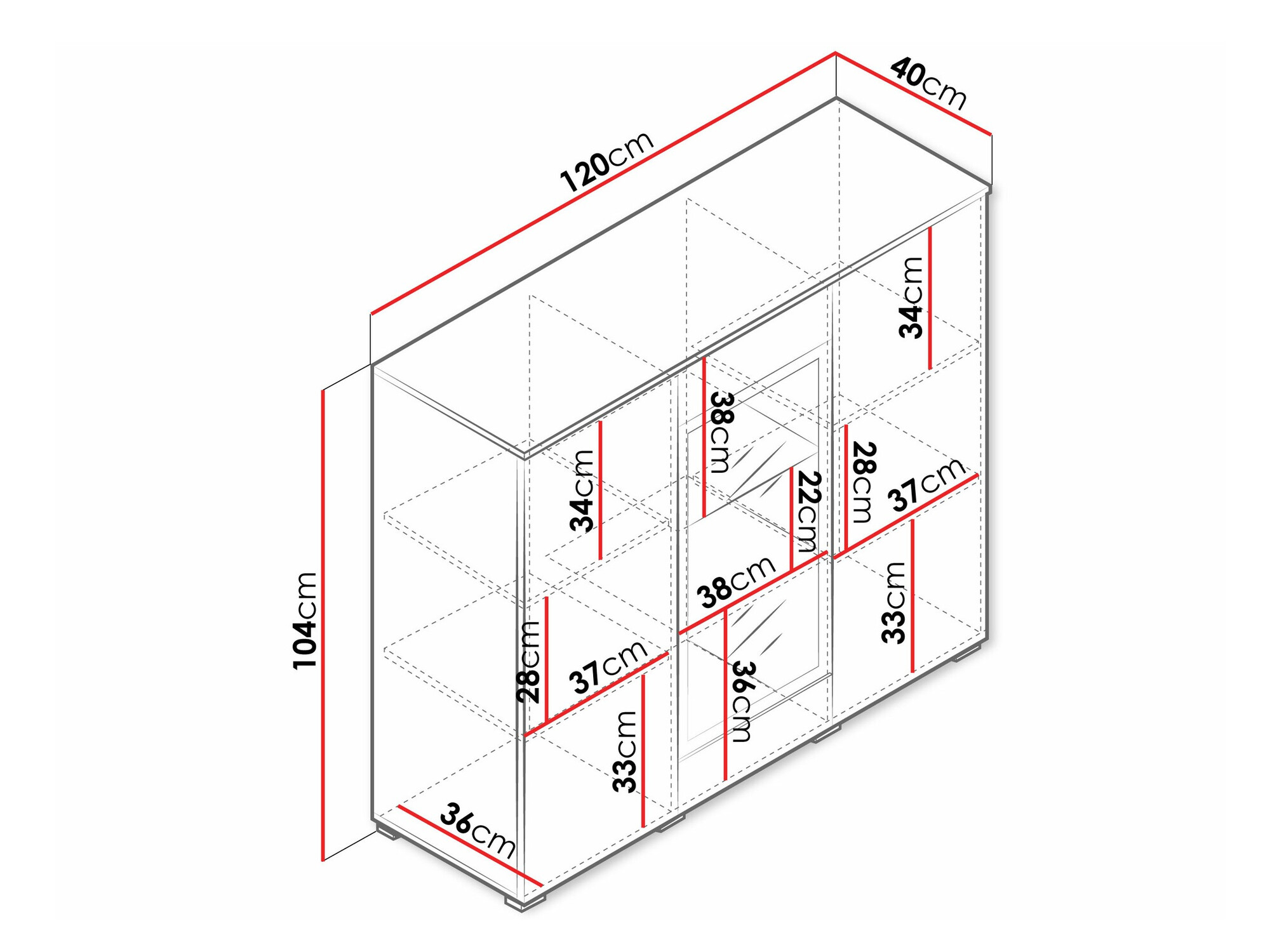Skapis Mirfivo 103 (Balts + Glancēts balts)