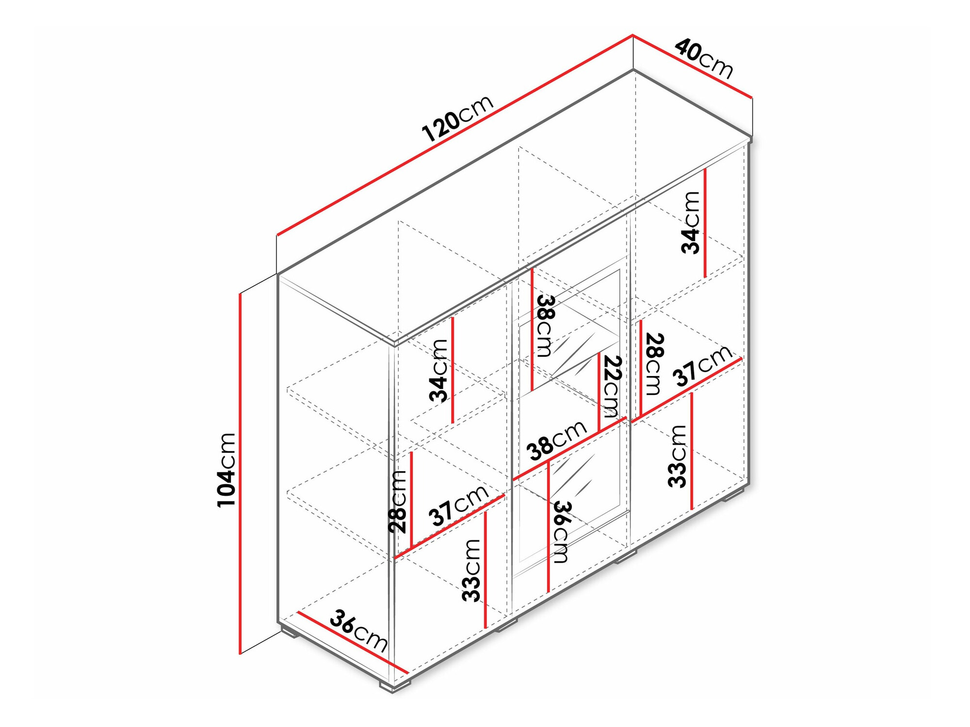 Skapis Mirfivo 103 (Matera pelēks + Glancēts balts)