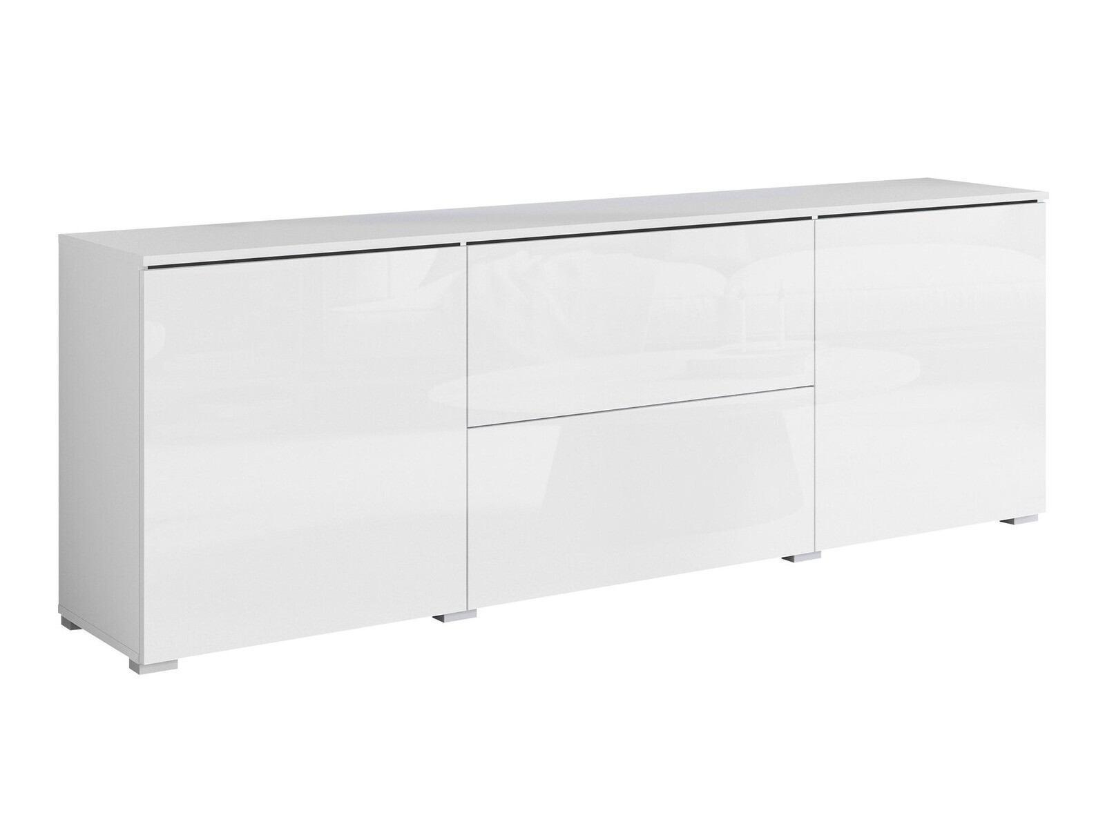 TV galds Mirfivo 104 (Balts + Glancēts balts)
