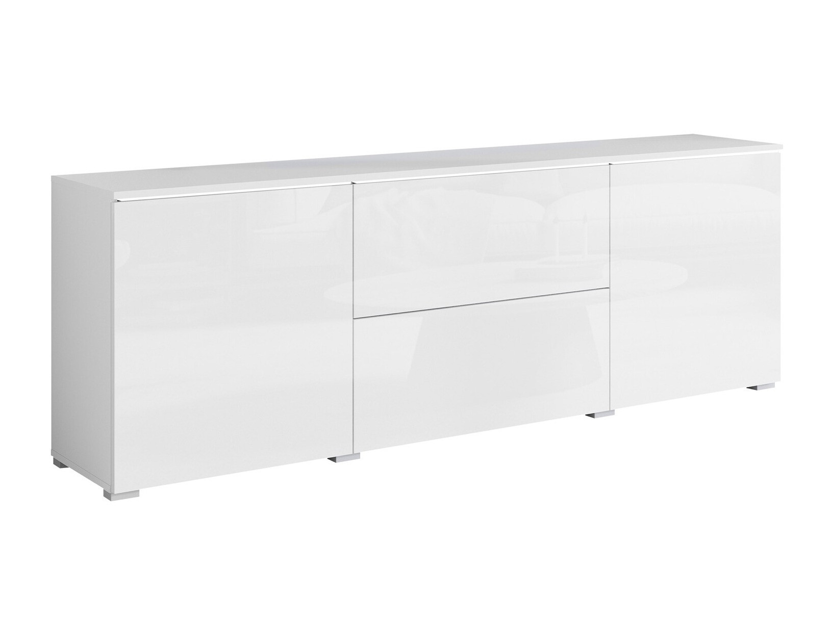 TV galds Mirfivo 104 (Balts + Glancēts balts)