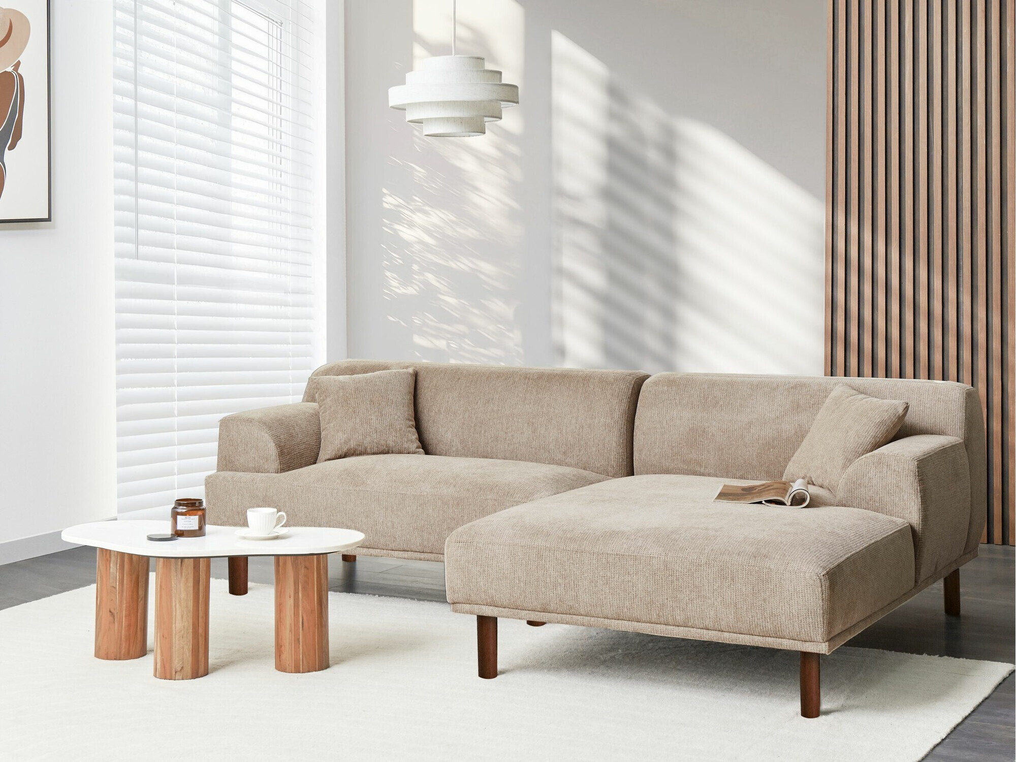 Stūra dīvāns Berwyn 2560 (Taupe)
