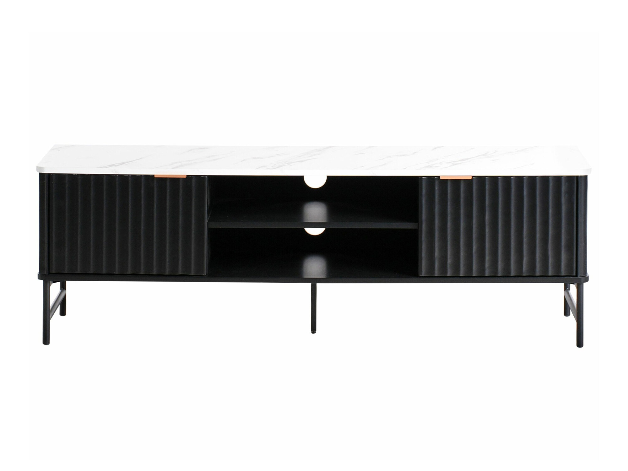 TV galds Berwyn 2575 (Melns + Balts marmors)