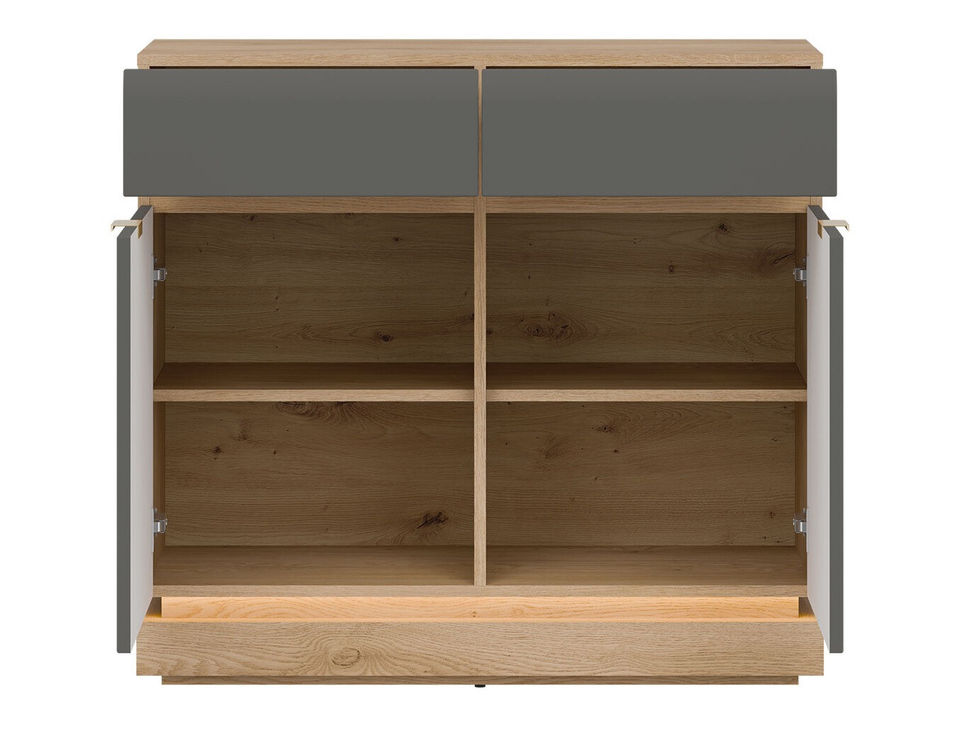 Kumode Teselbu 102 (Pelēks + Ozols)