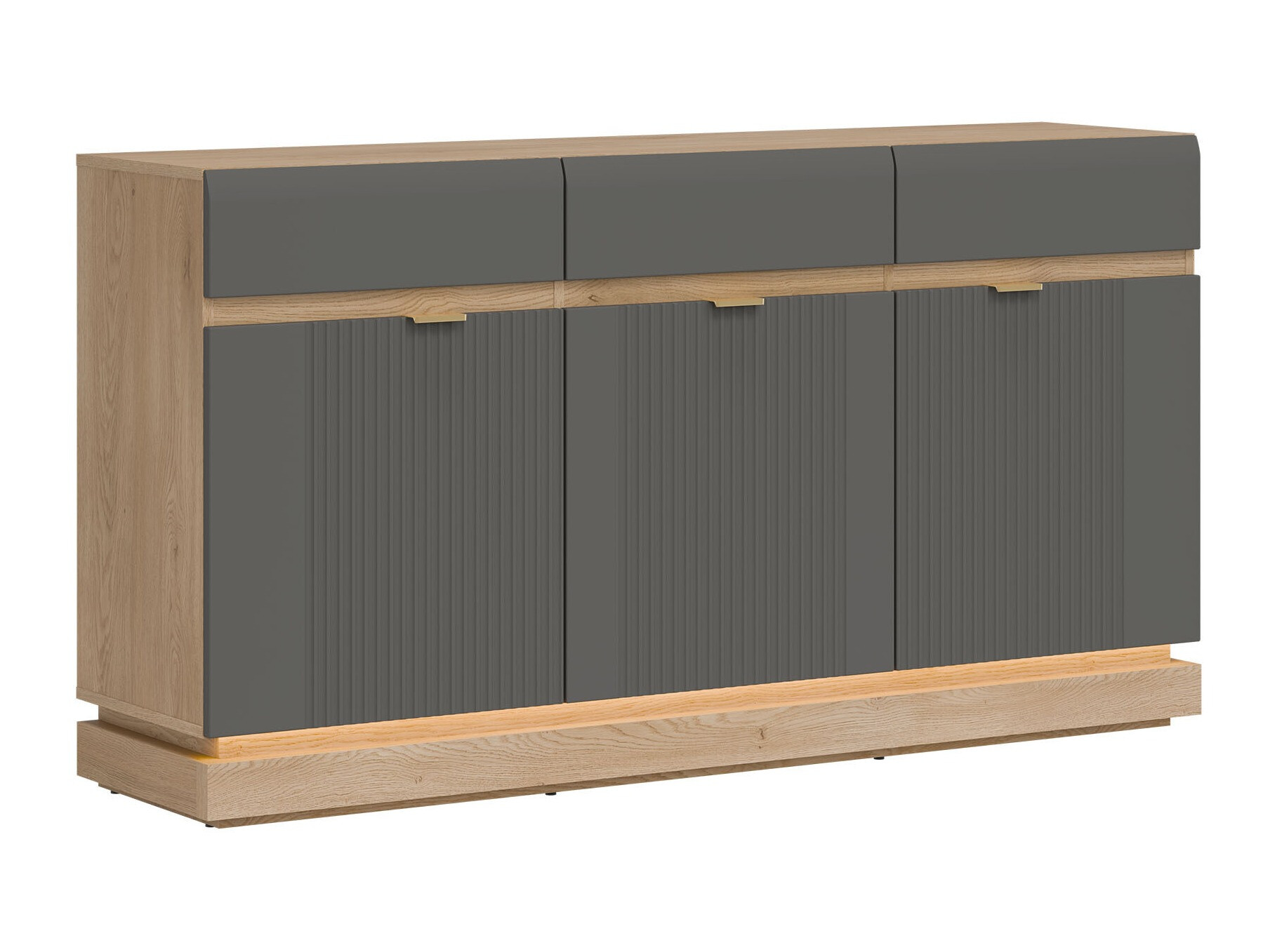 Kumode Teselbu 104 (Pelēks + Ozols)