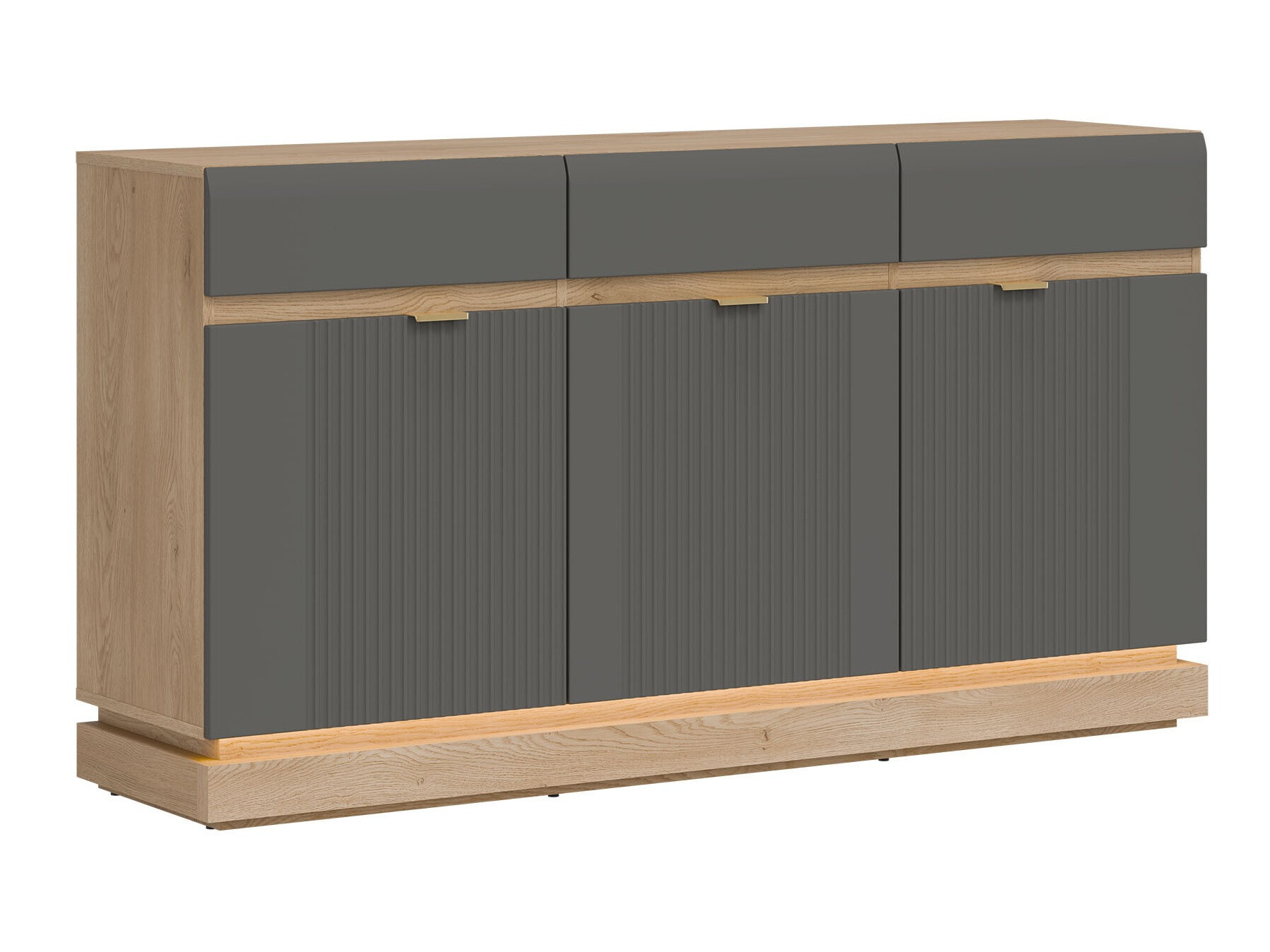 Kumode Teselbu 104 (Pelēks + Ozols)