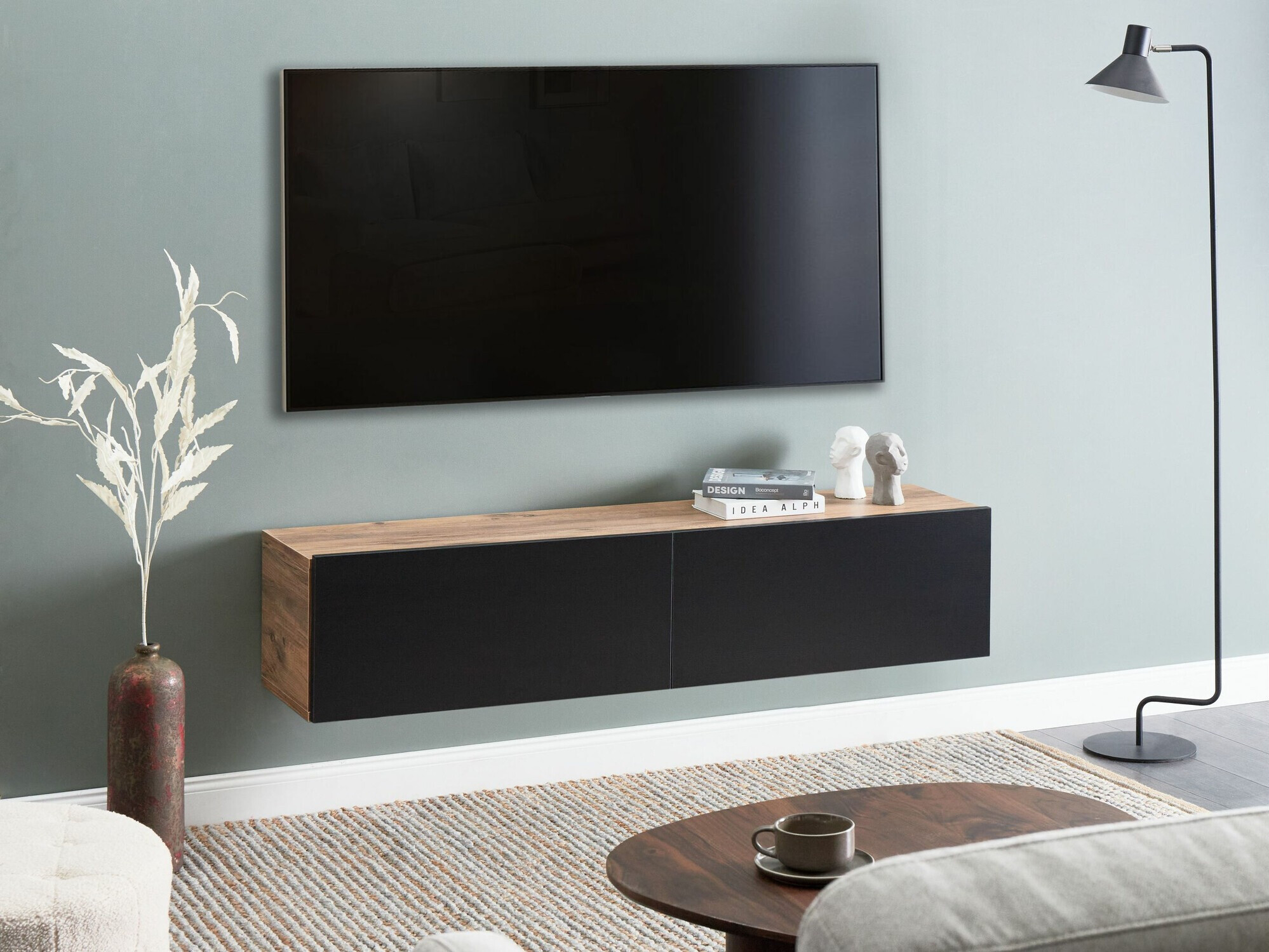 TV galds Berwyn 2663 (Melns + Brūns)