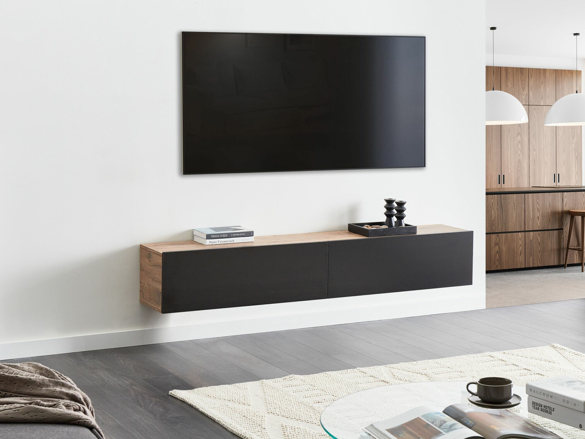 TV galds Berwyn 2664 (Melns + Brūns)