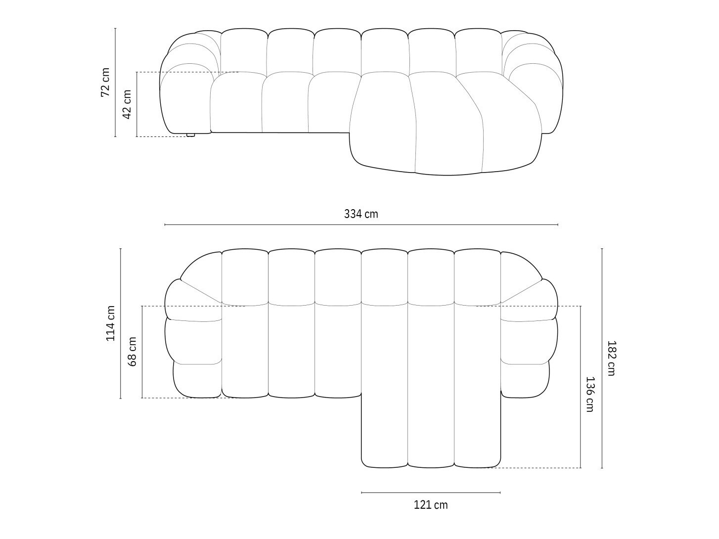 Stūra dīvāns Cirnolu 103 (Bubble 03)