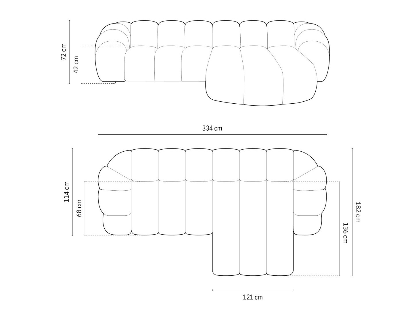Stūra dīvāns Cirnolu 103 (Bubble 12)
