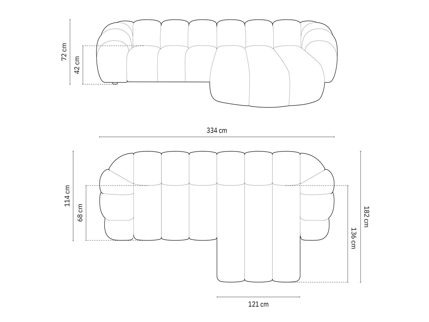 Stūra dīvāns Cirnolu 103 (Bubble 17)
