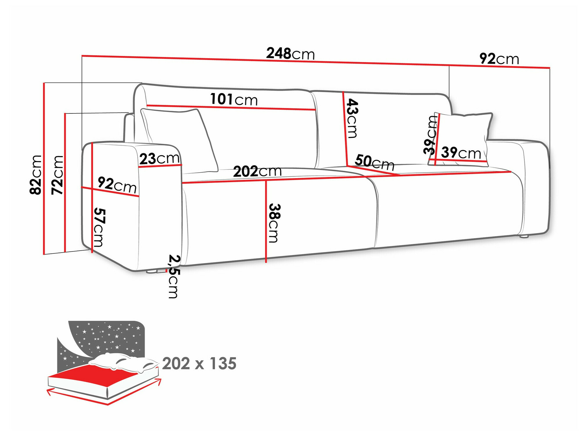 Dīvāns gulta Doctral (Poso 110)
