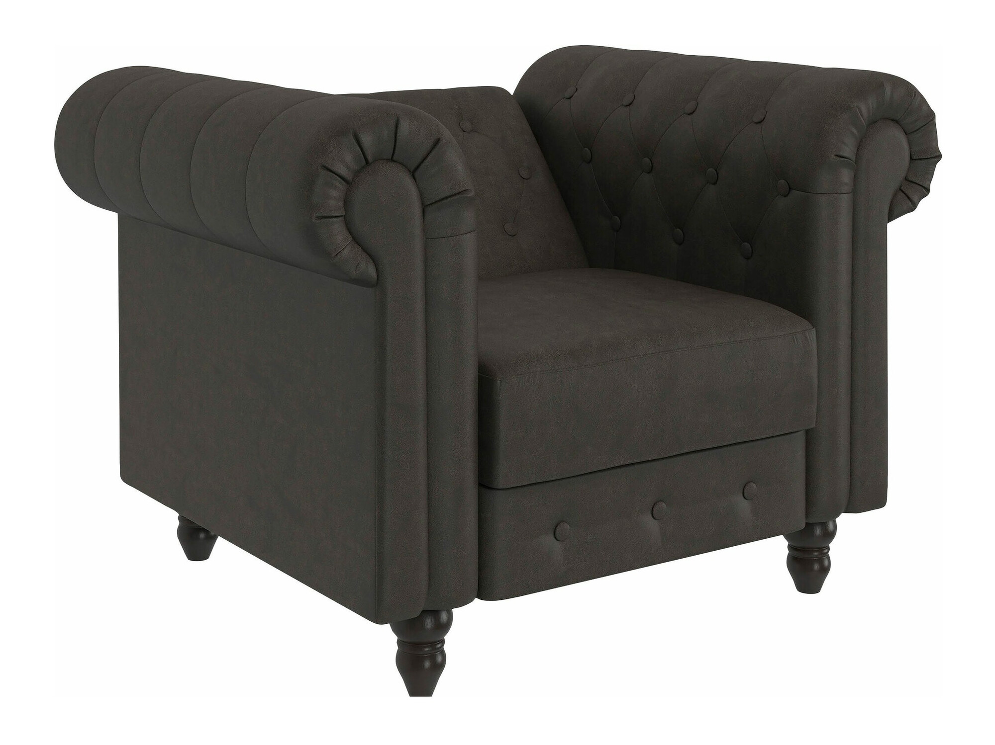 Chesterfield atpūtas krēsls Tulsa 630 (Tumši brūns)