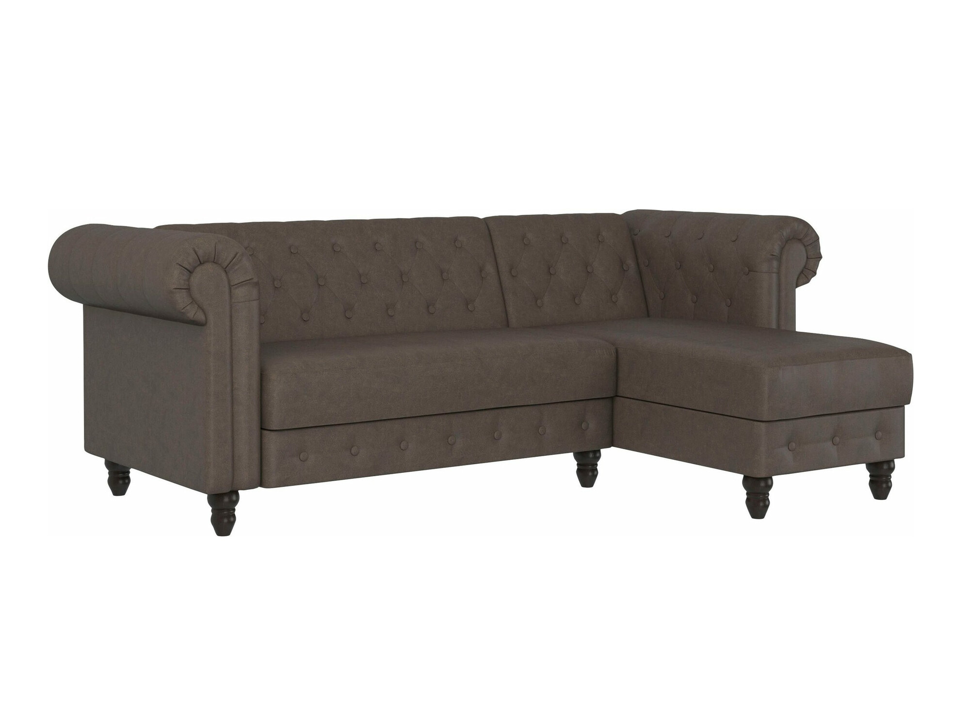 Chesterfield stūra dīvāns Tulsa 622 (Brūns)