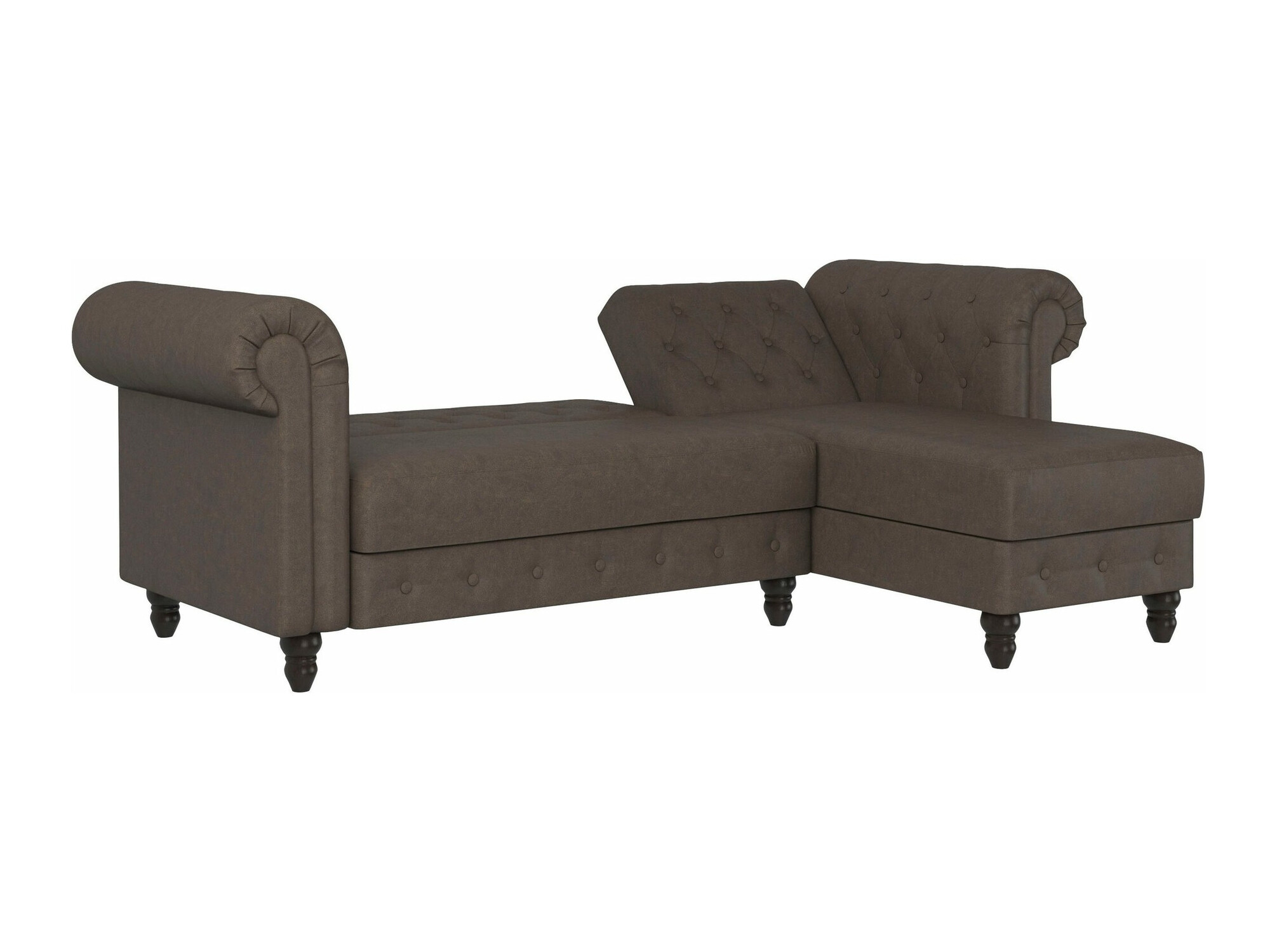 Chesterfield stūra dīvāns Tulsa 622 (Brūns)