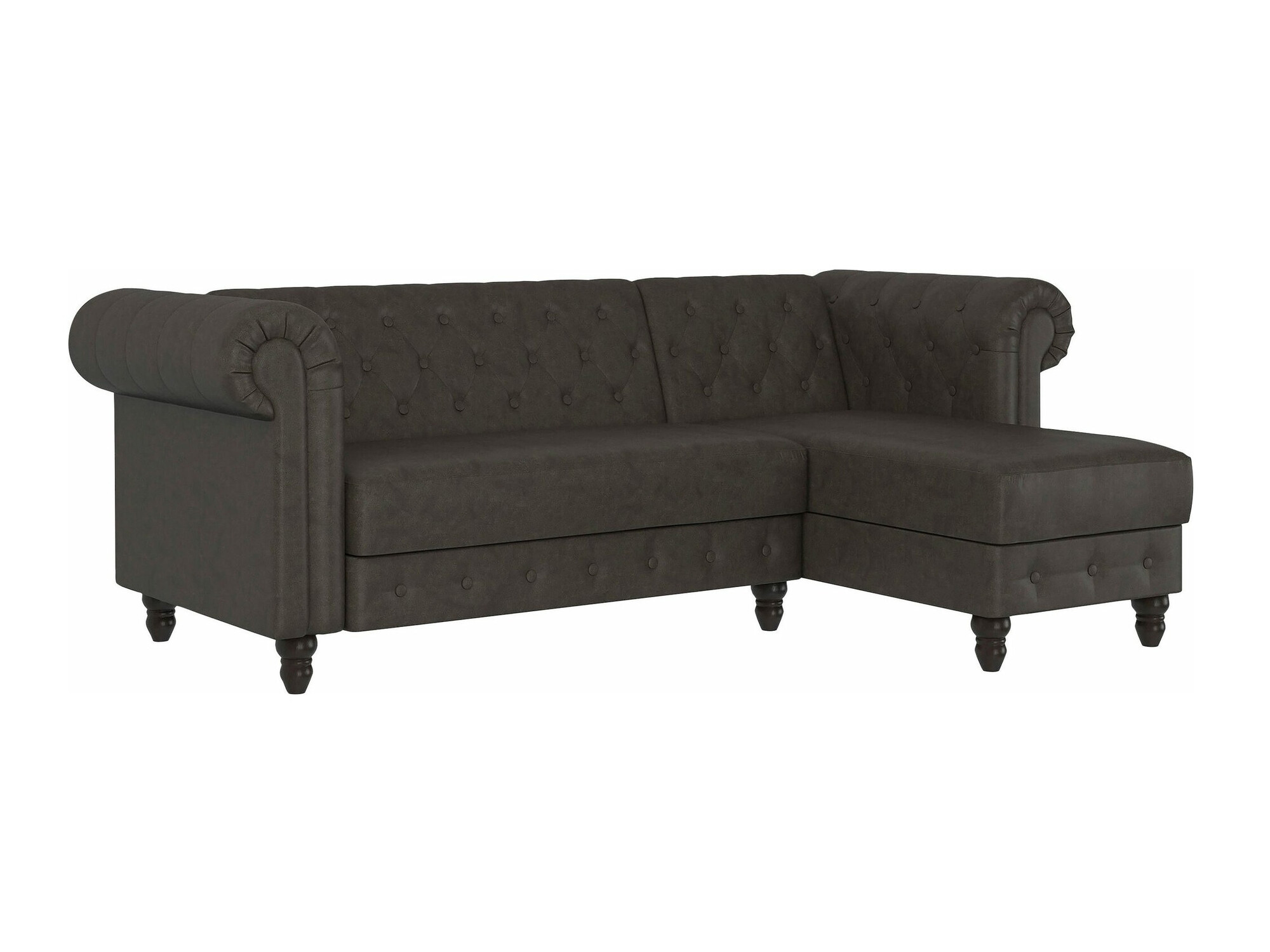 Chesterfield stūra dīvāns Tulsa 622 (Dakr brūns)