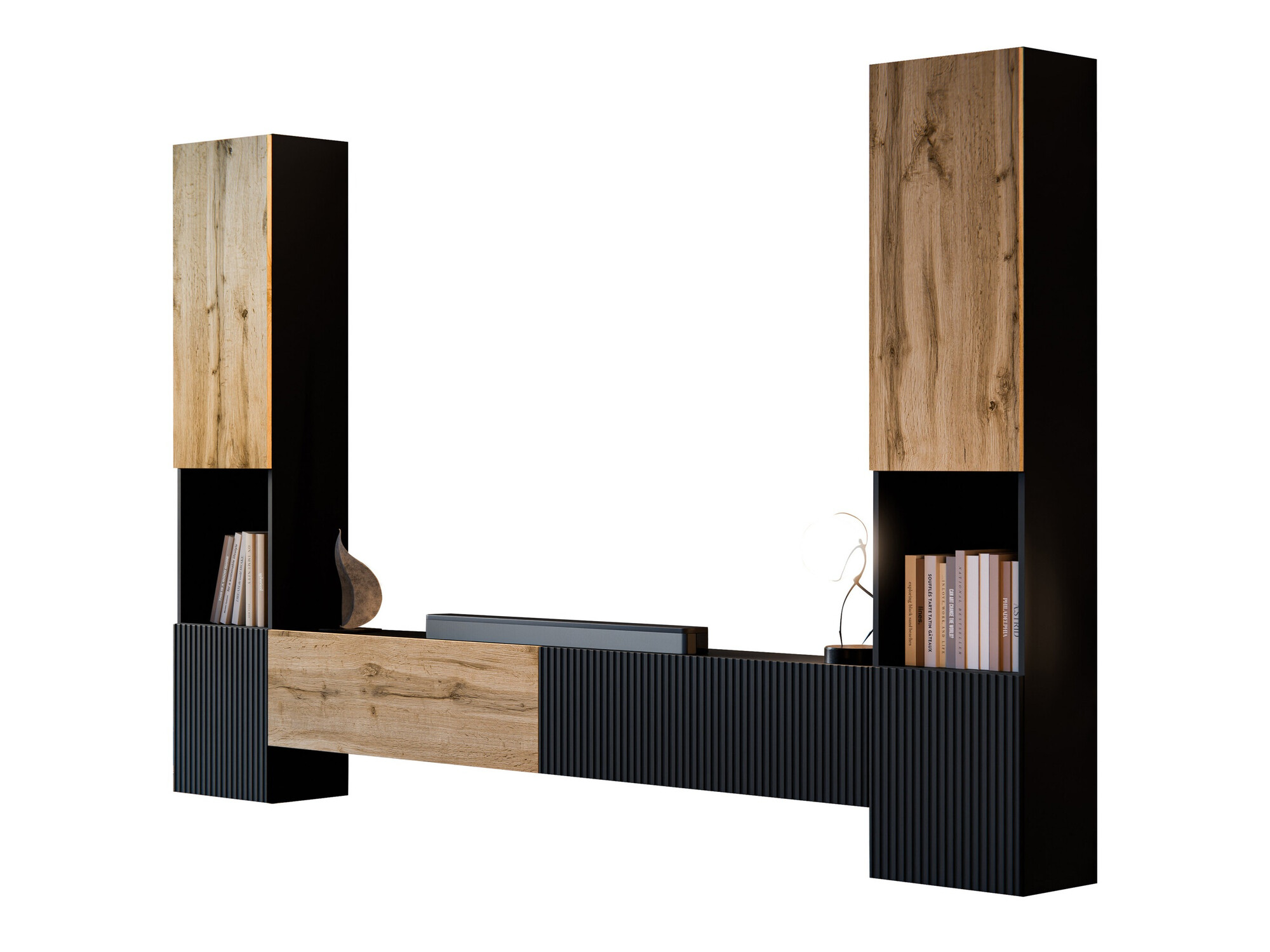 Viesistabas komplekts Species III (Melns + Votan ozols)