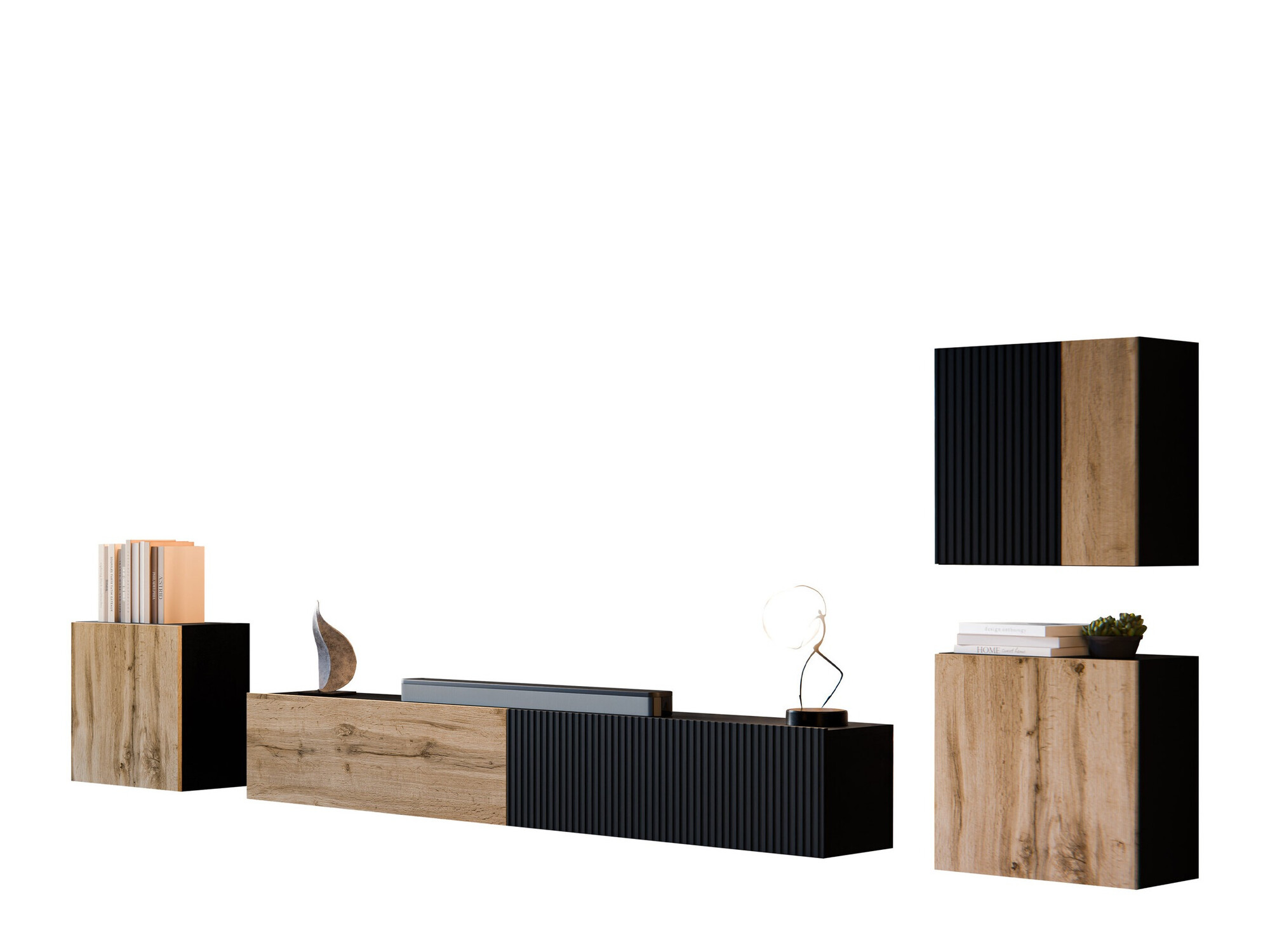 Viesistabas komplekts Species IV (Melns + Votan ozols)